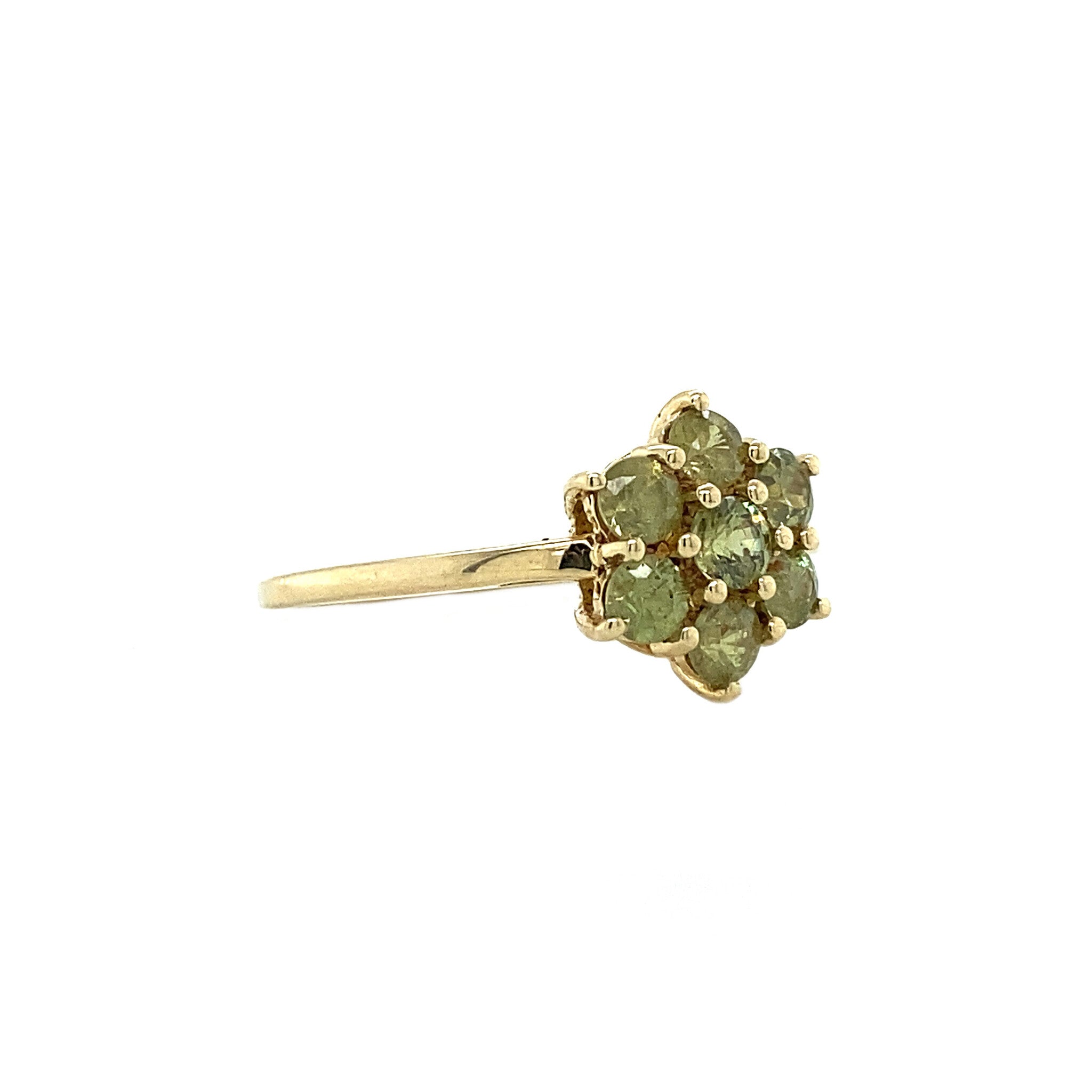 Entourage ring met peridot 9 krt