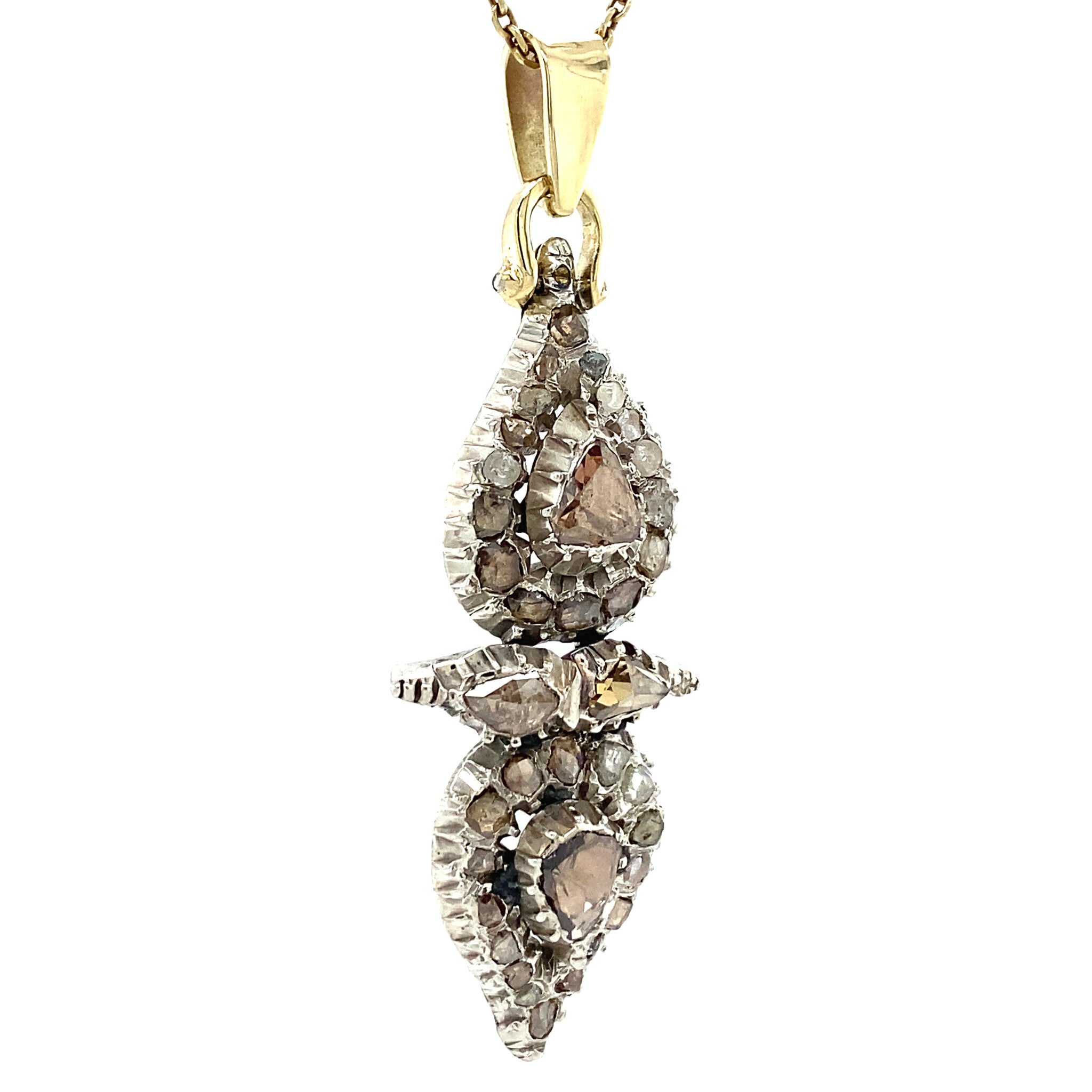 Silver pendant with rose diamond 925/14 krt