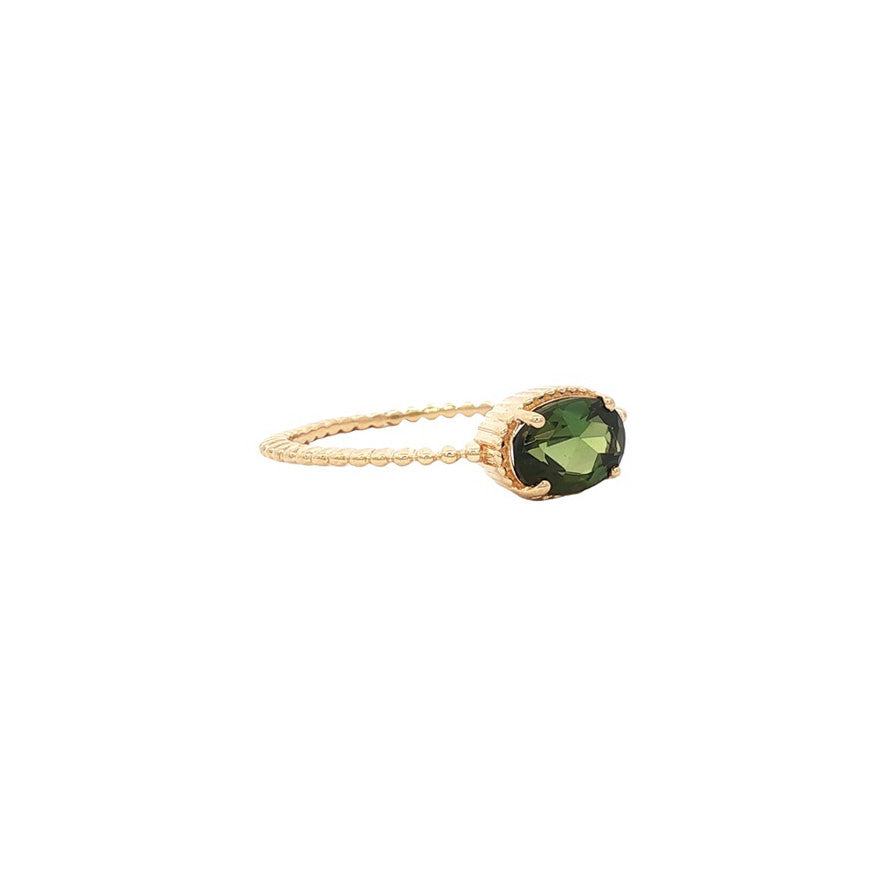 Gouden ring met kleursteen 18 kt