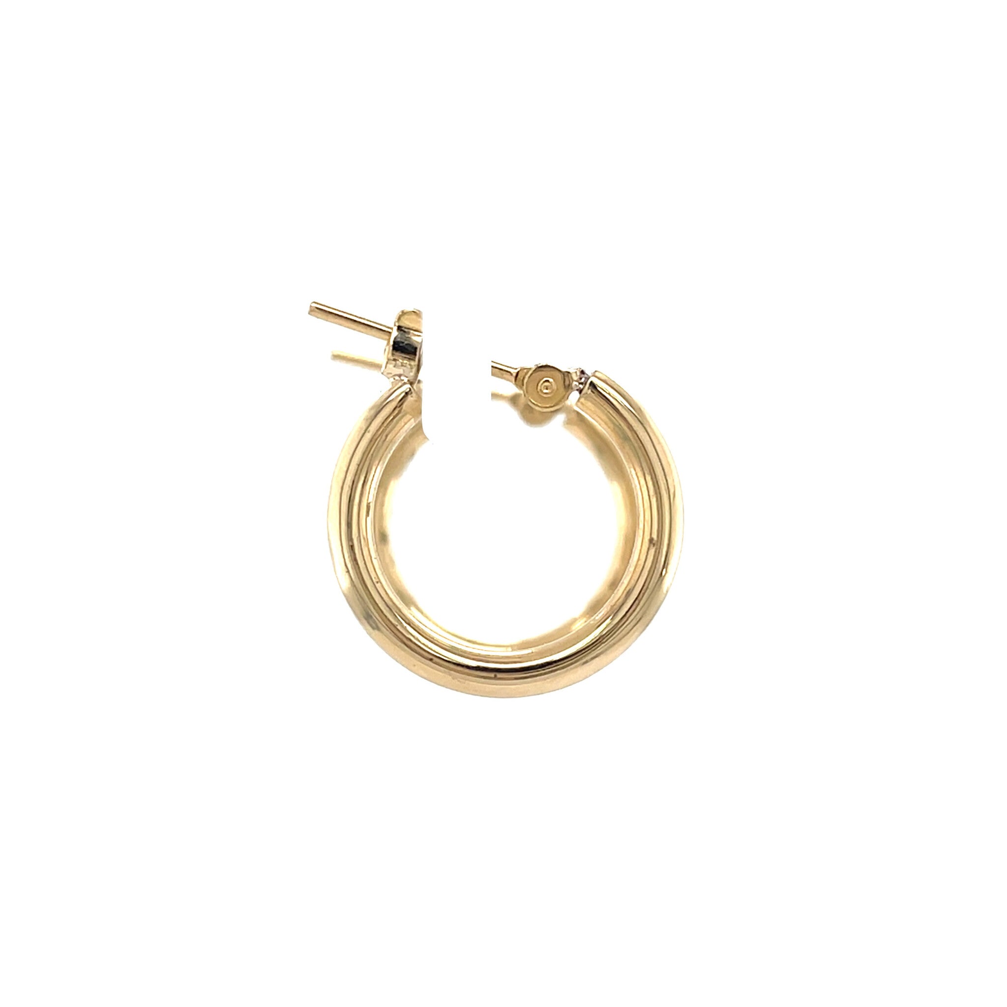 Gouden vintage gladde oorringen 18 krt