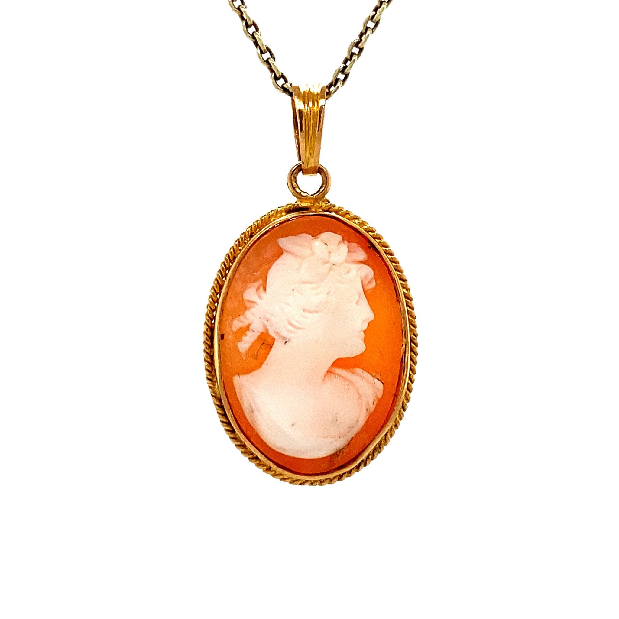 Gouden hanger met camee 14 krt