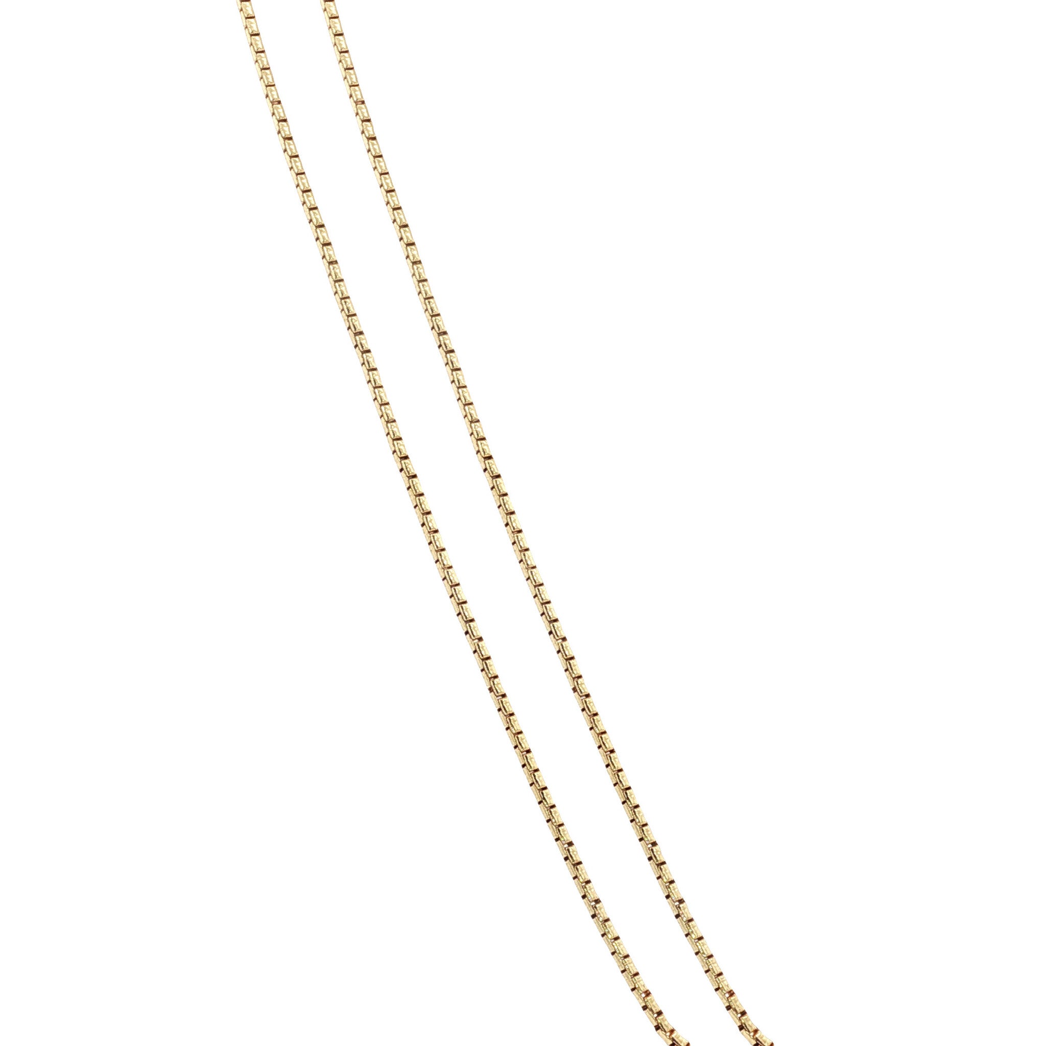 Gouden vintage collier met hanger met saffier en diamant 18 kt