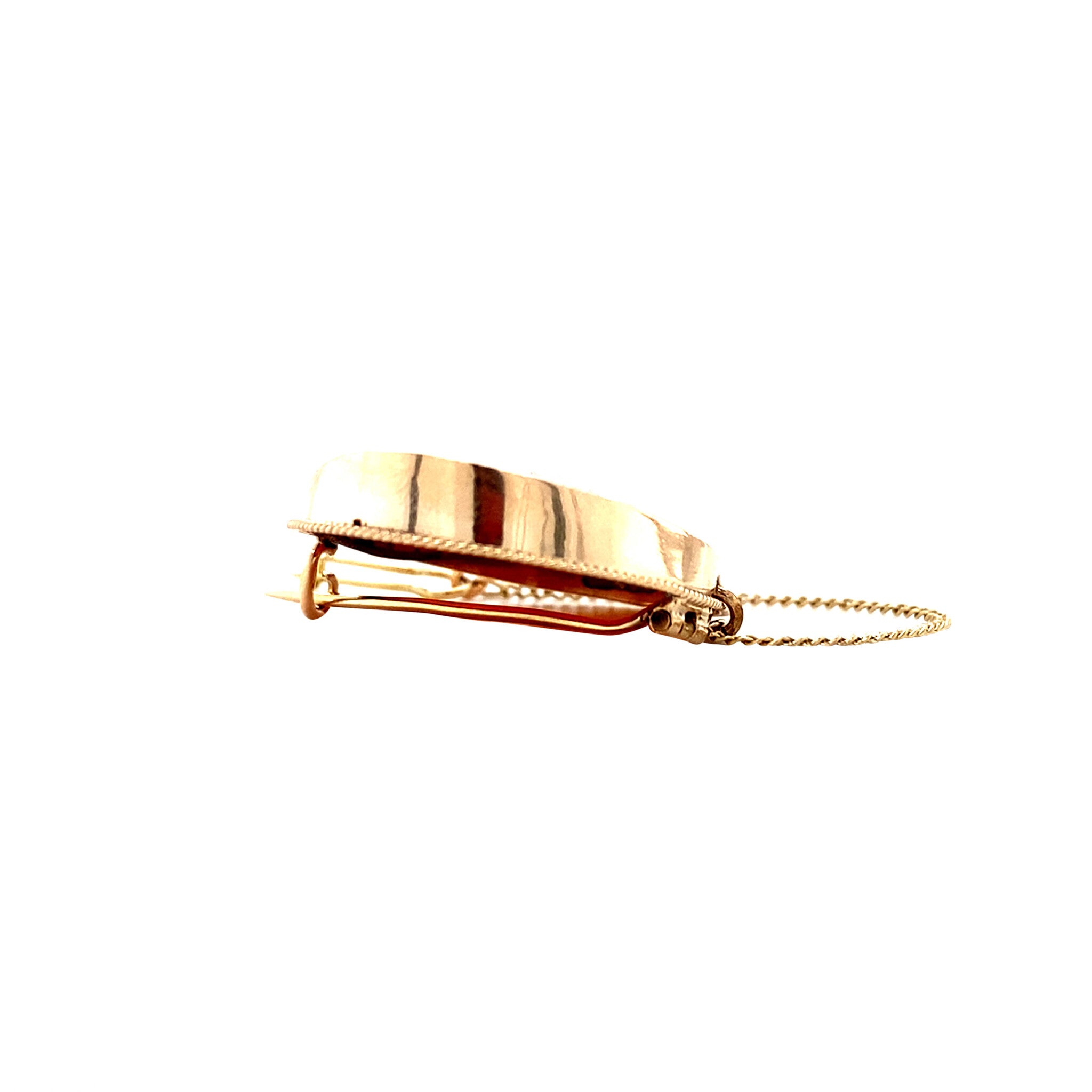 Gold brooch with cameo, 14 kt