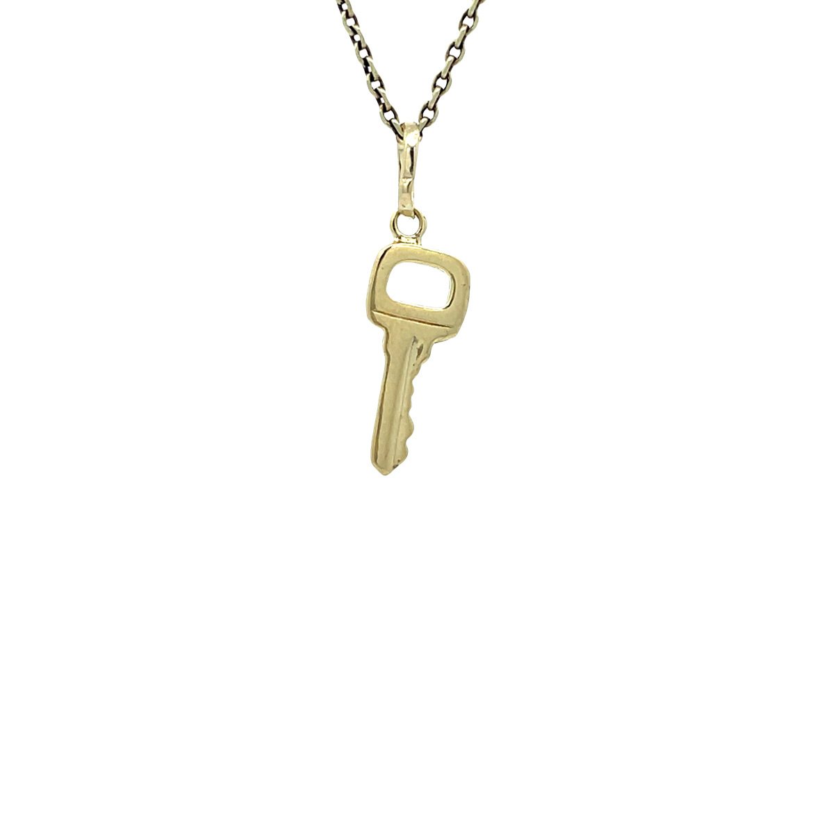 Golden vintage key pendant 14 kt