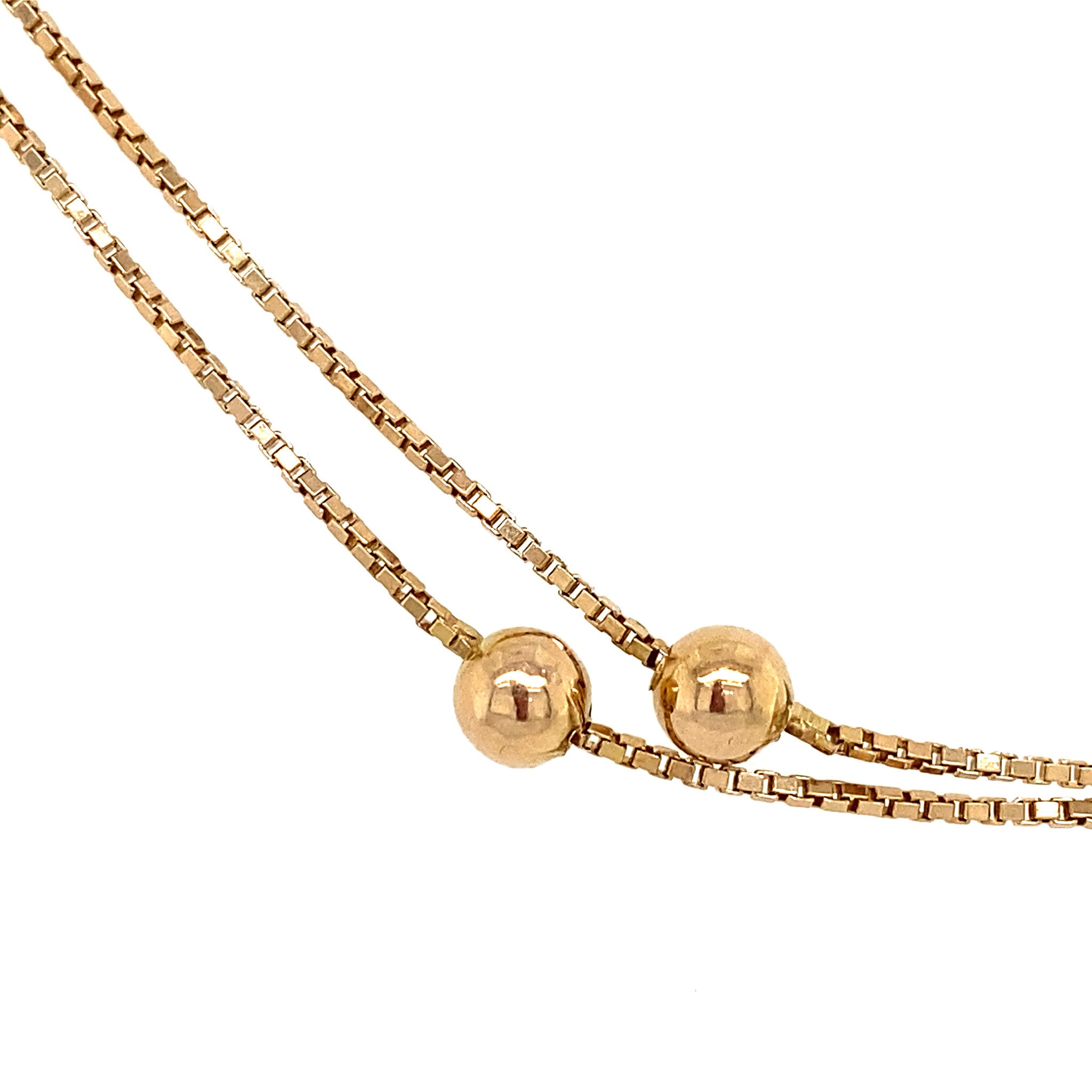 Gouden collier met bolletjes 42.5 cm 14 krt