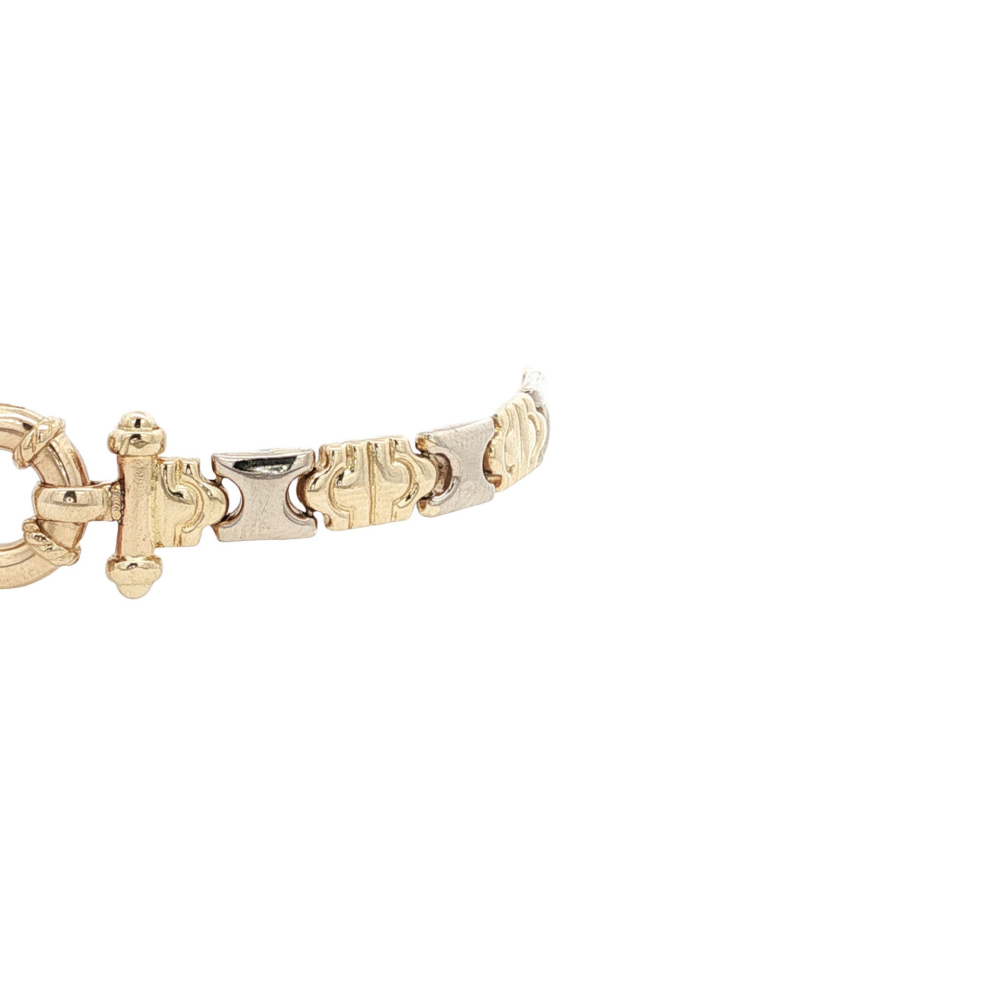 Bicolour gold vintage fantasy bracelet 14 kt