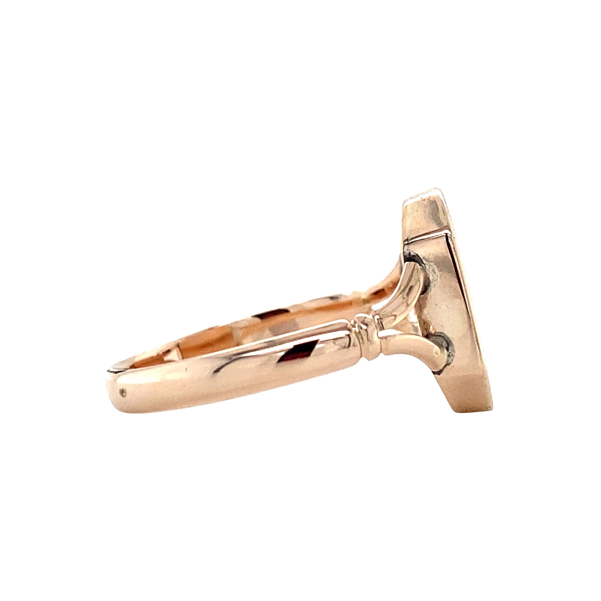 Vintage zegelring met gravure 9 krt