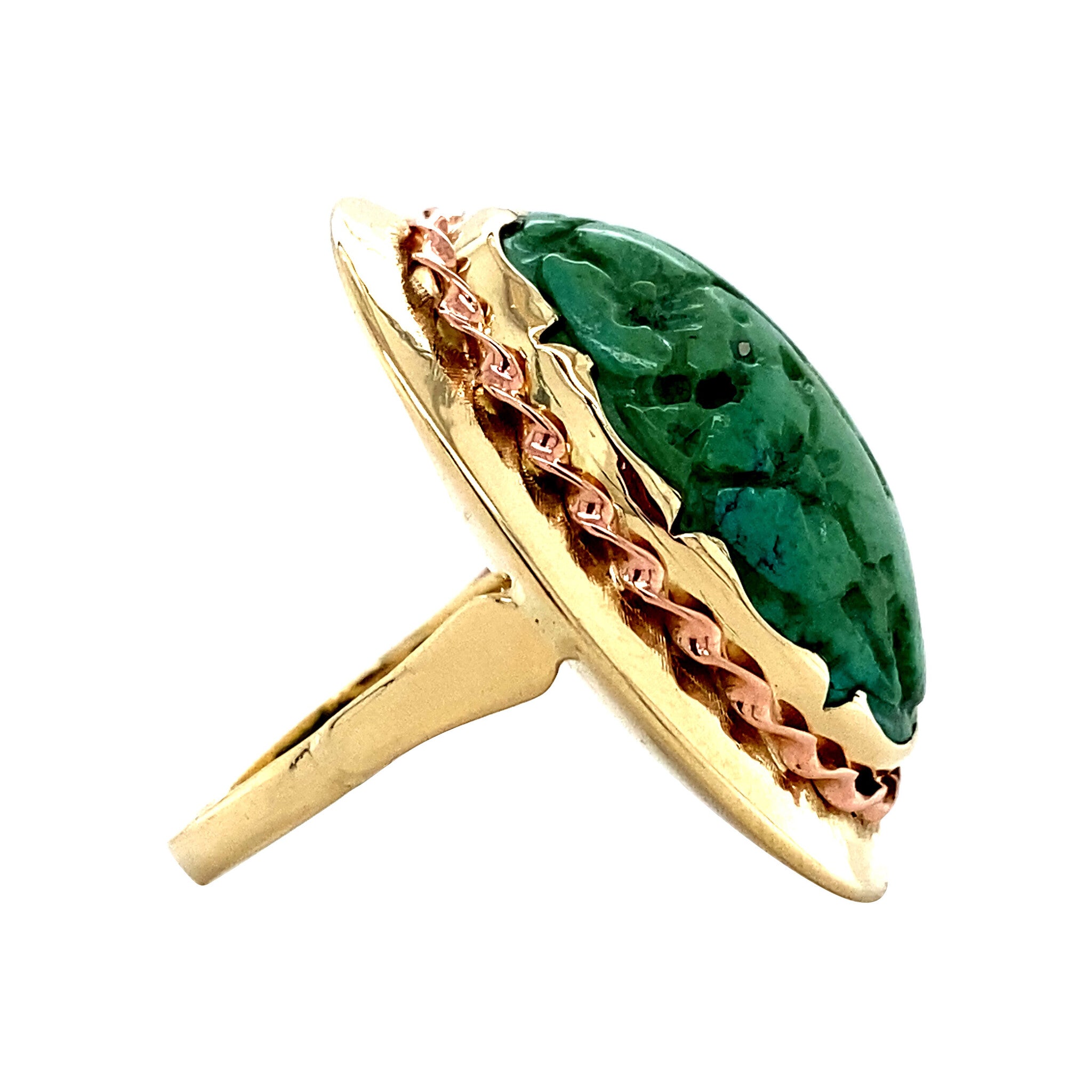 Gold ring with turquoise 14 kt