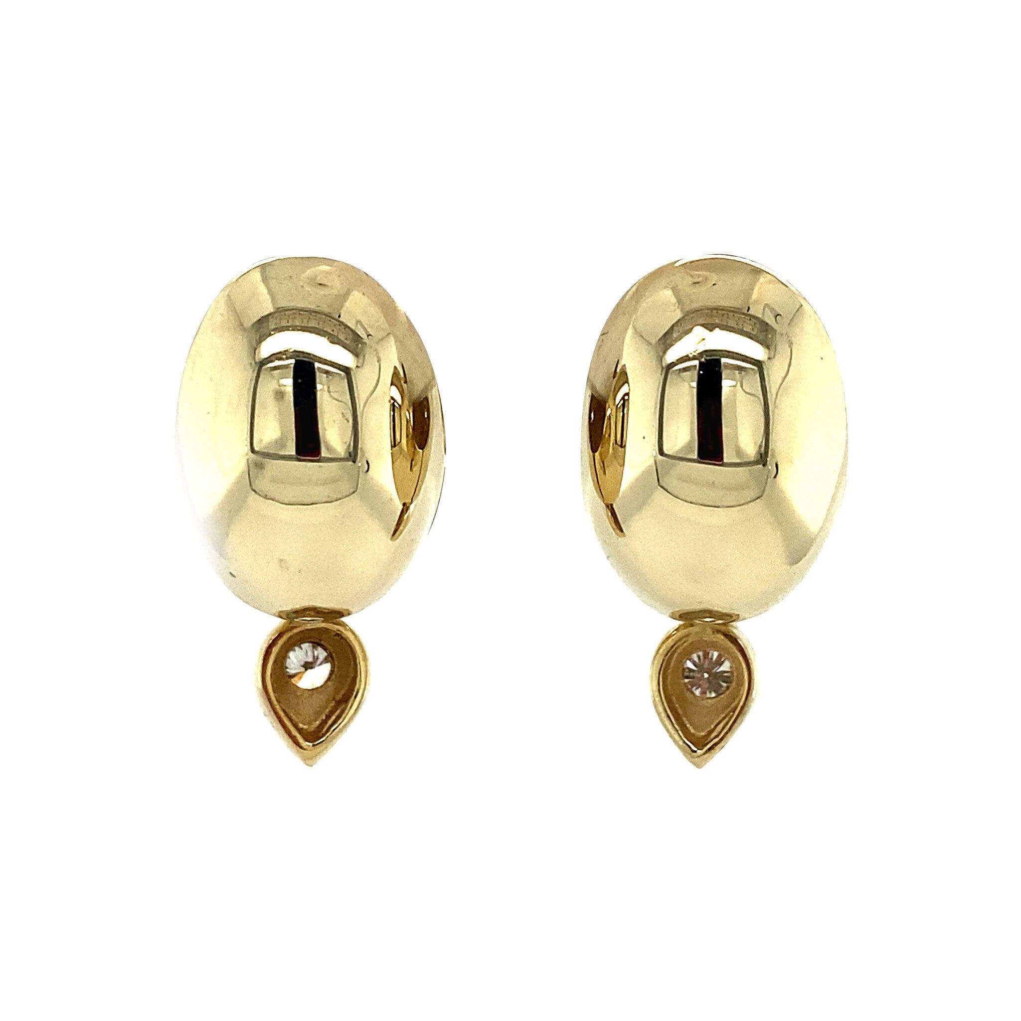 Gouden oorringen met diamant 14 krt