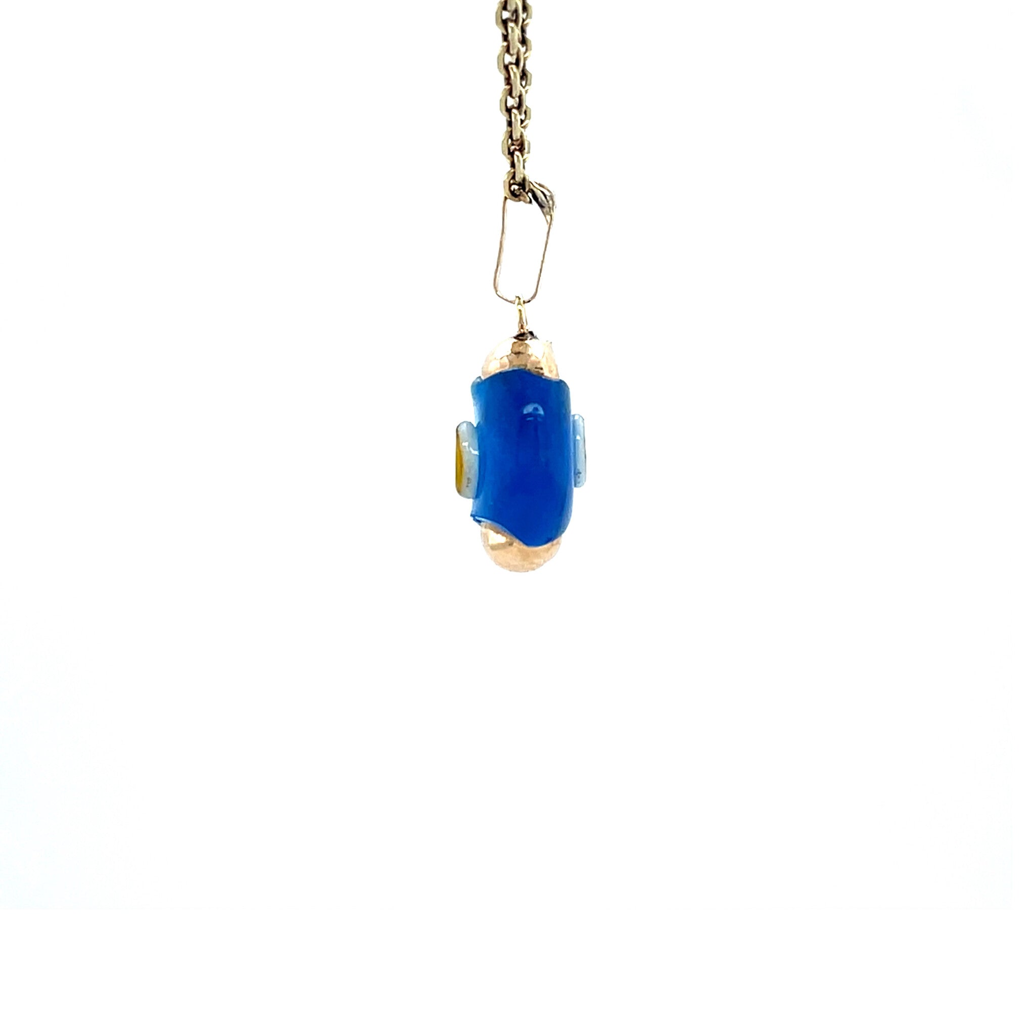 Gouden vintage boze oog hanger 14 krt