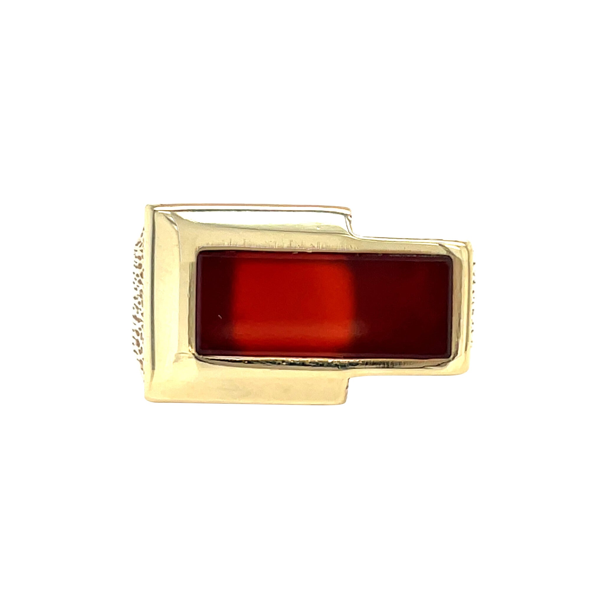 Vintage gold signet ring with carnelian, 14 kt