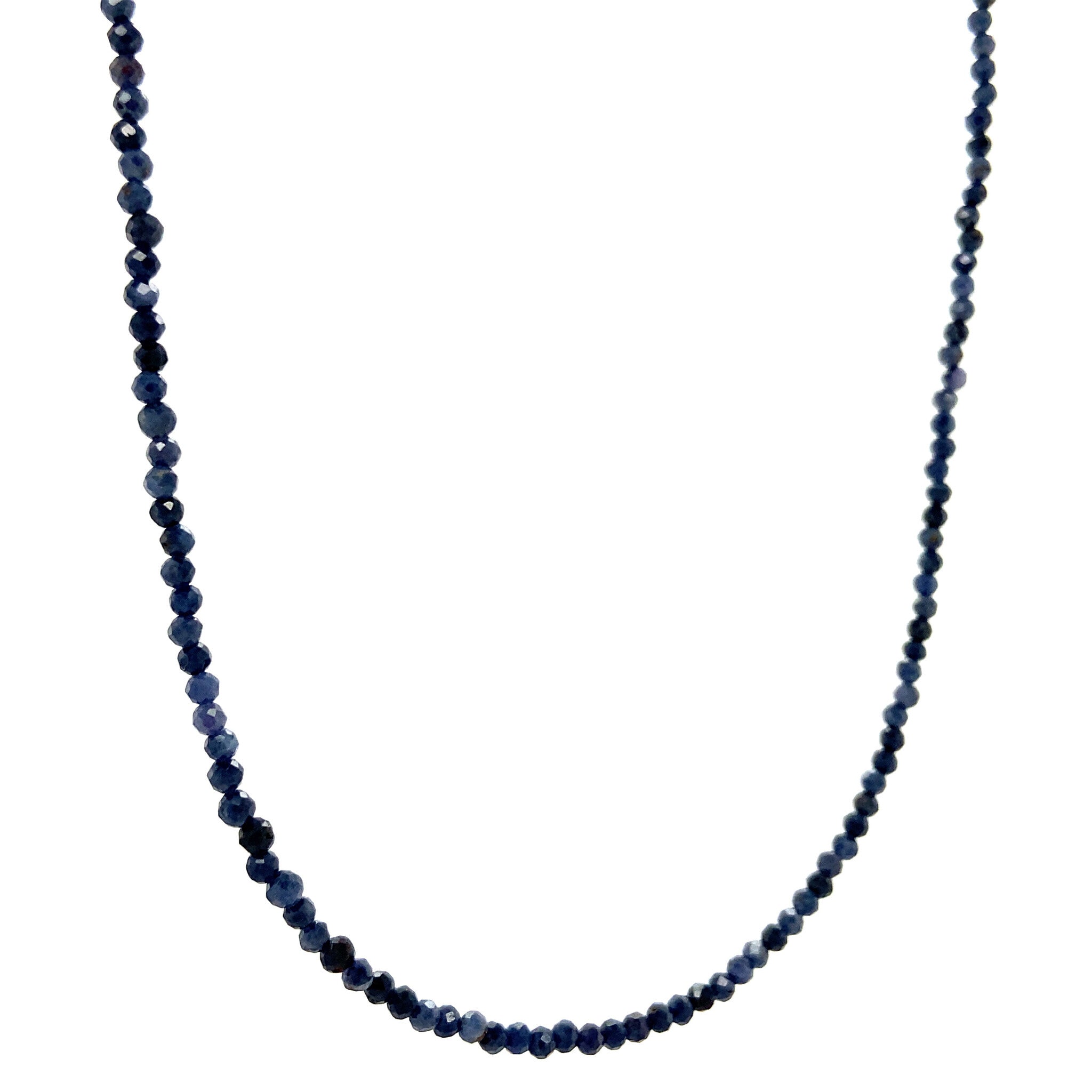 Saffier collier met gouden sluiting 44 cm 14 krt