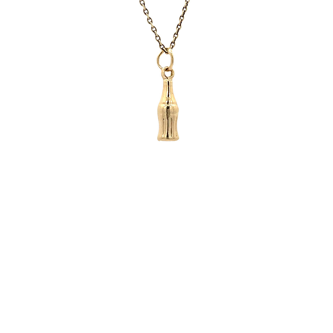 Gold vintage bottle pendant 14 kt