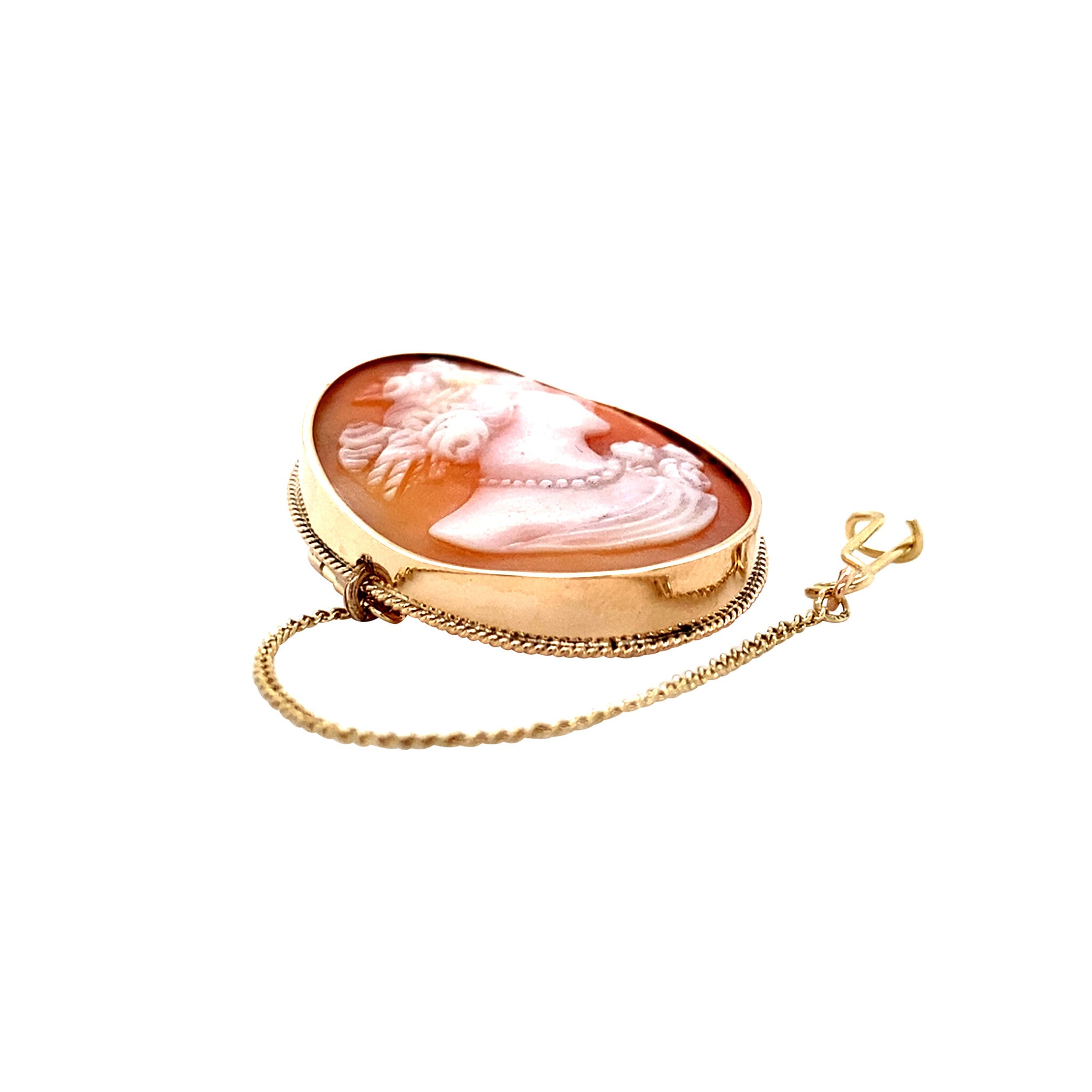 Gouden broche met camee 14 krt