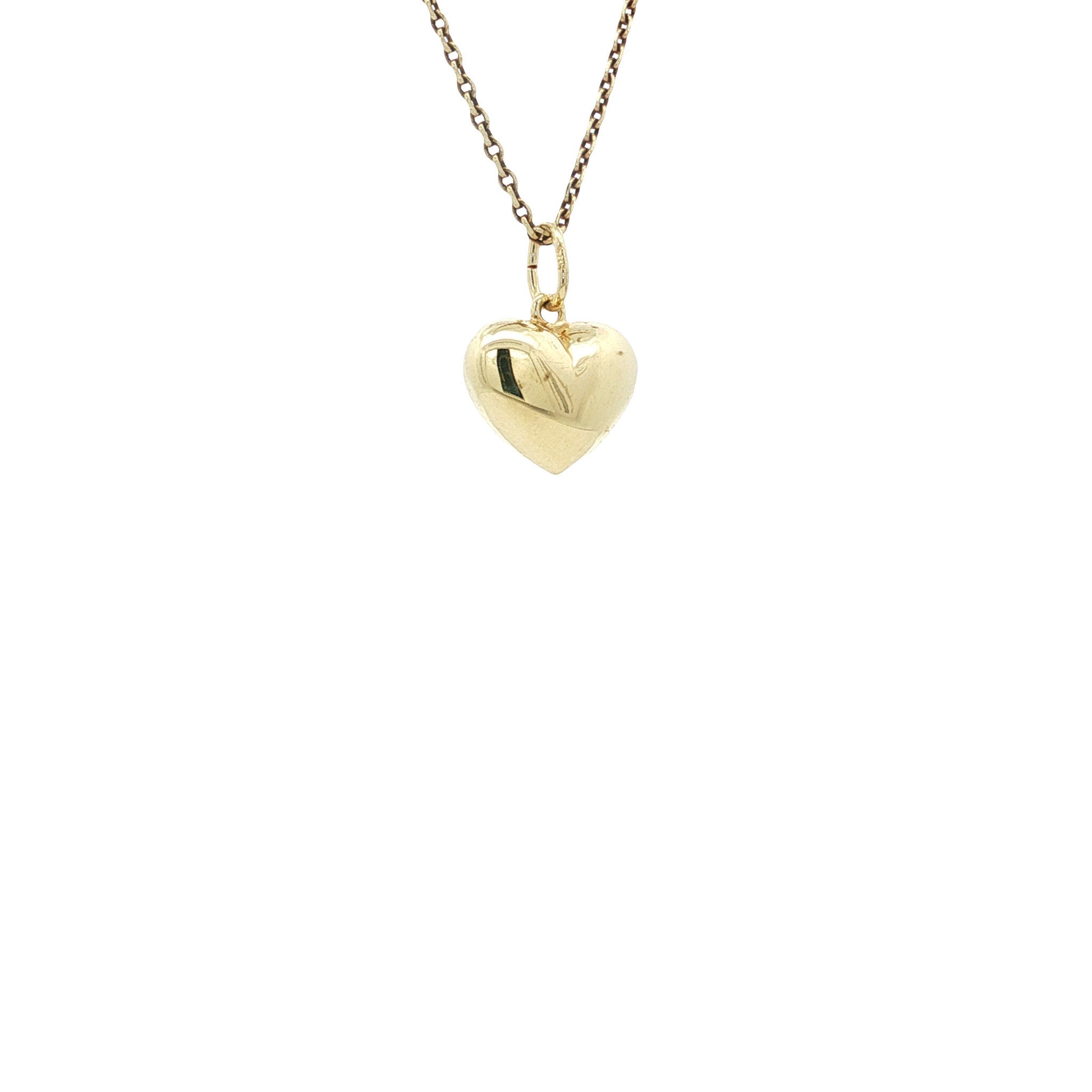 Gold vintage heart pendant 14 kt