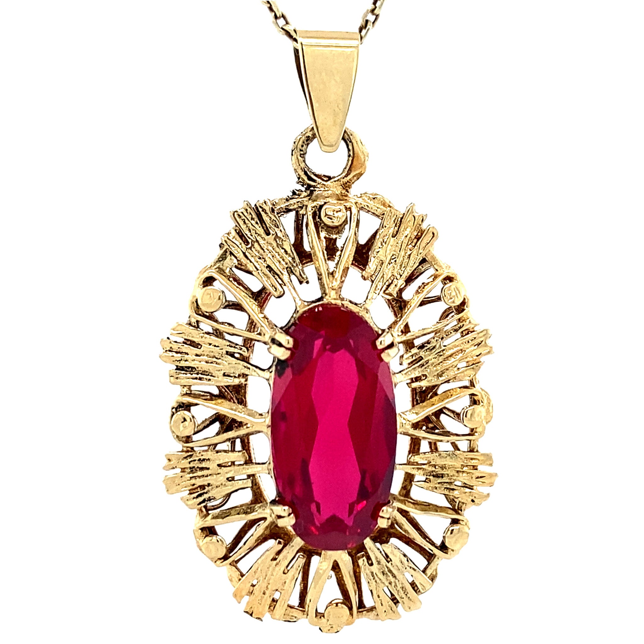 Vintage 14 kt gold pendant with ruby