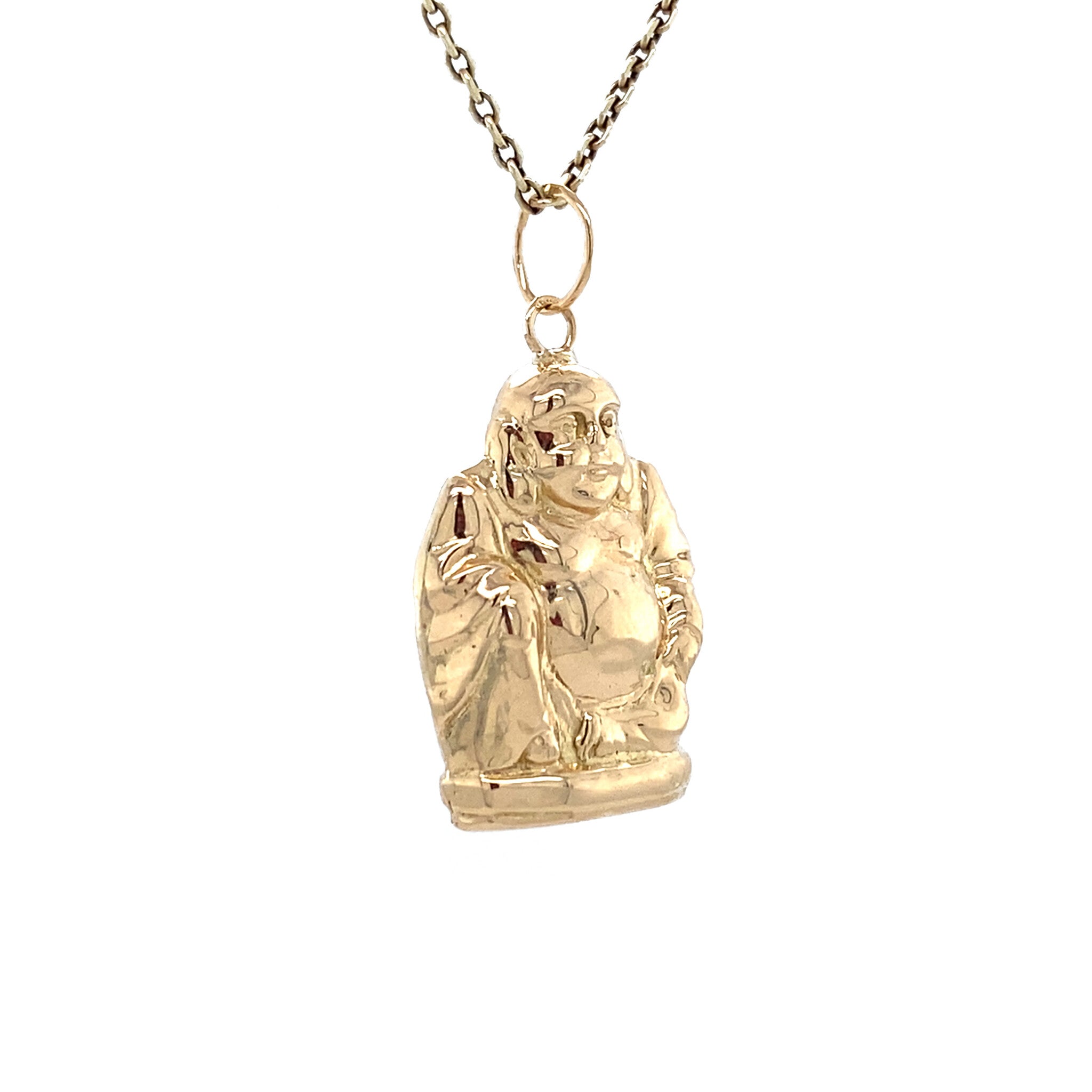 Gold vintage Buddha pendant 14 kt