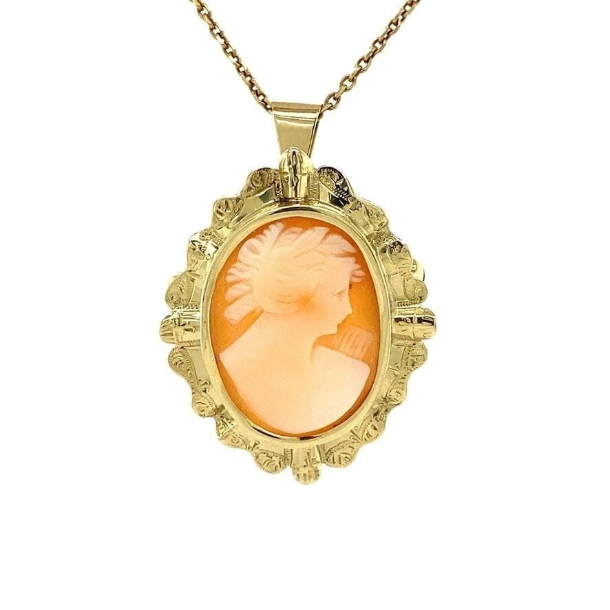 Gold cameo pendant/ brooch 14 krt