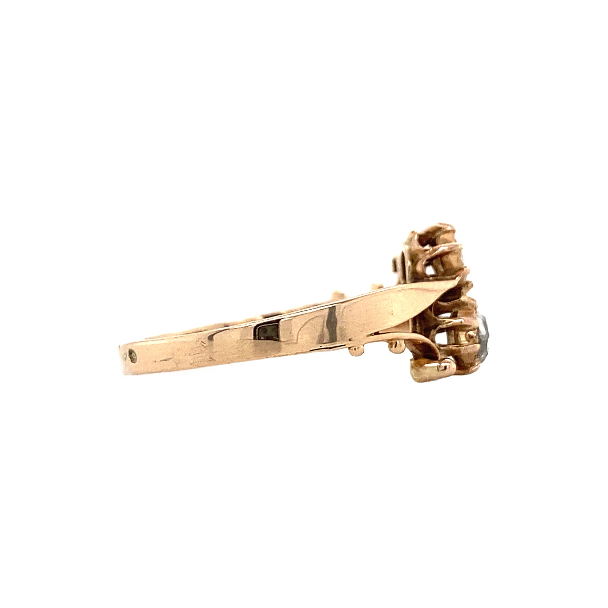 Roségouden ring met roosdiamant 14 krt