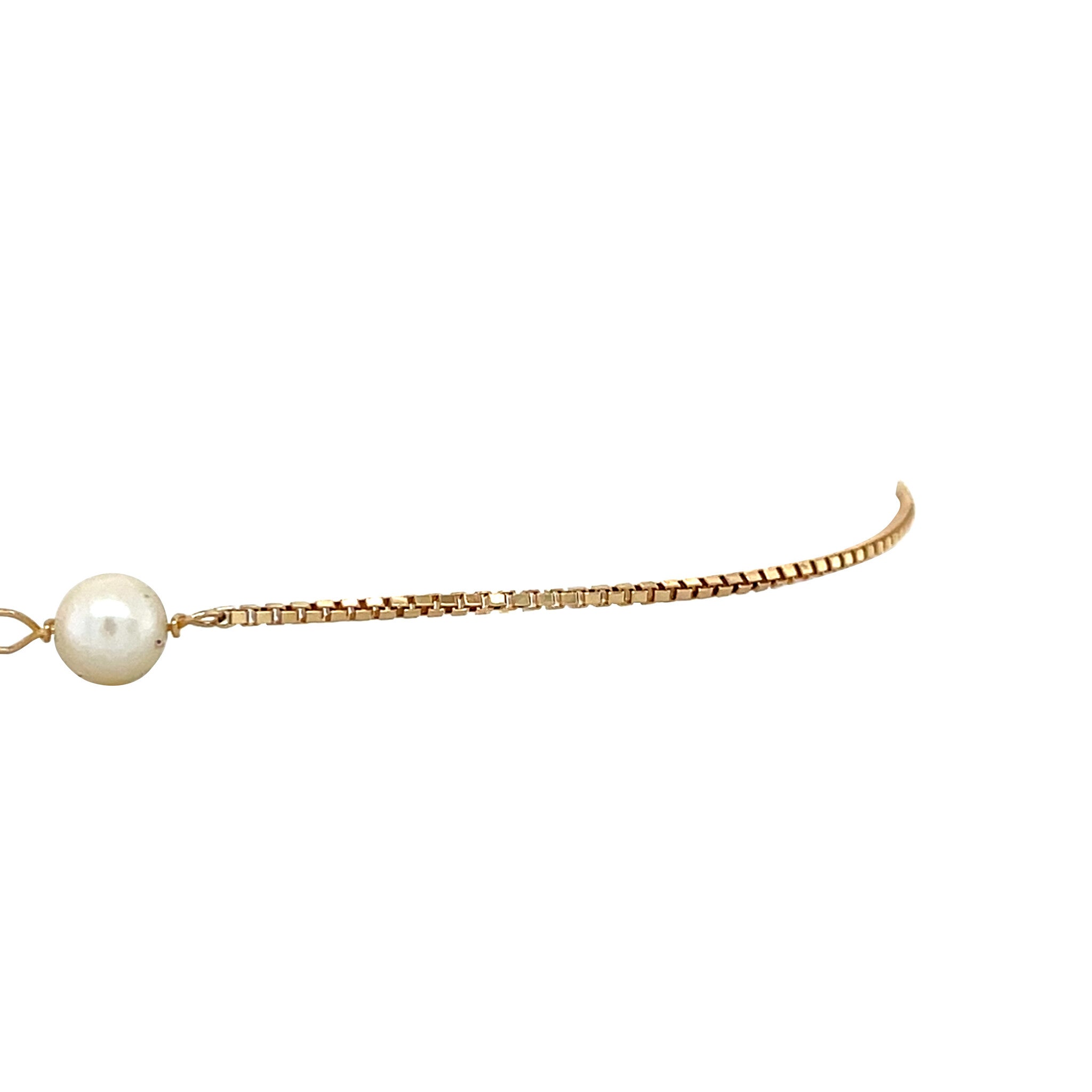 Gouden venetiaan armband met parel 14 krt