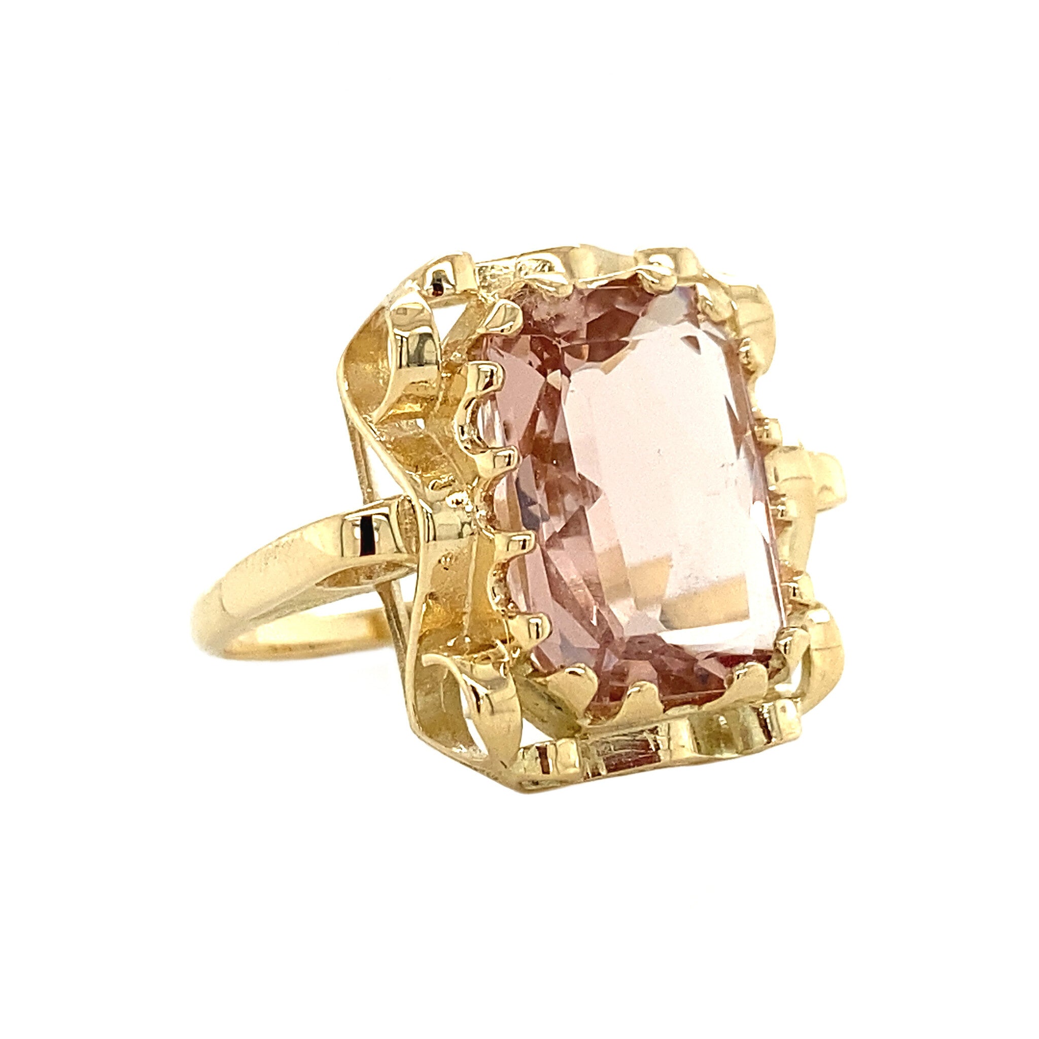 Queen's ring 14 krt - Peach Moonstone