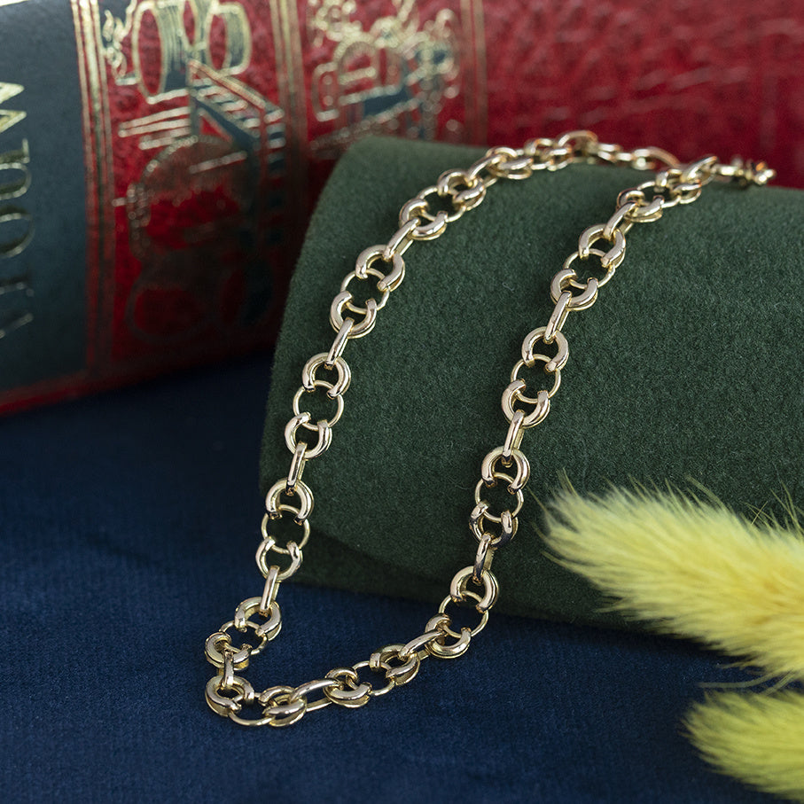 Gouden vintage fantasie armband 14 kt