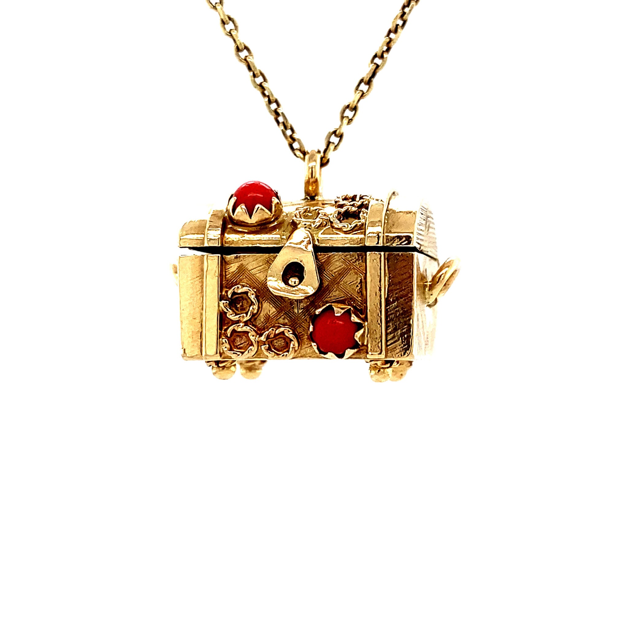 Gouden schatkist hanger 14 krt