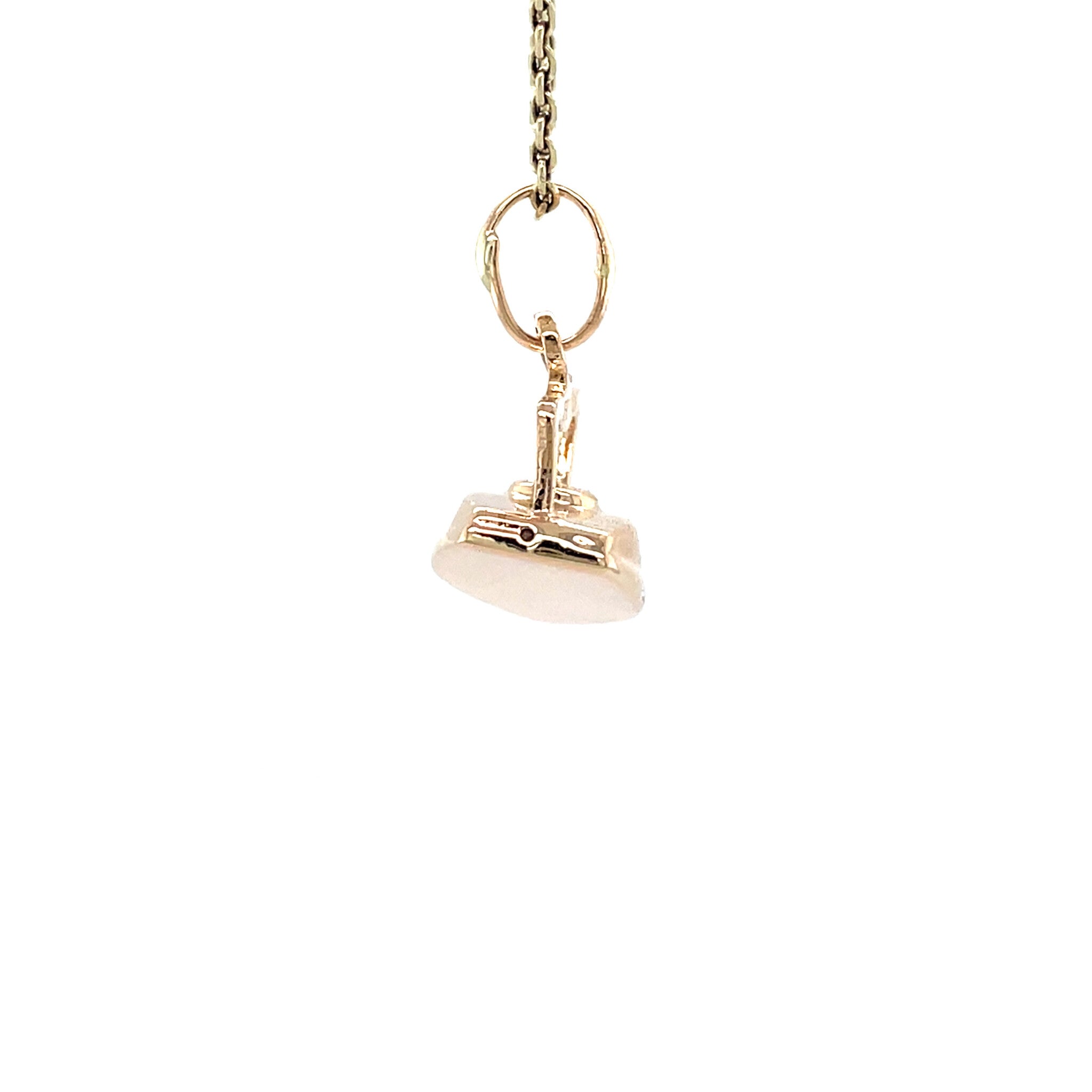 Gold vintage iron pendant 14 kt
