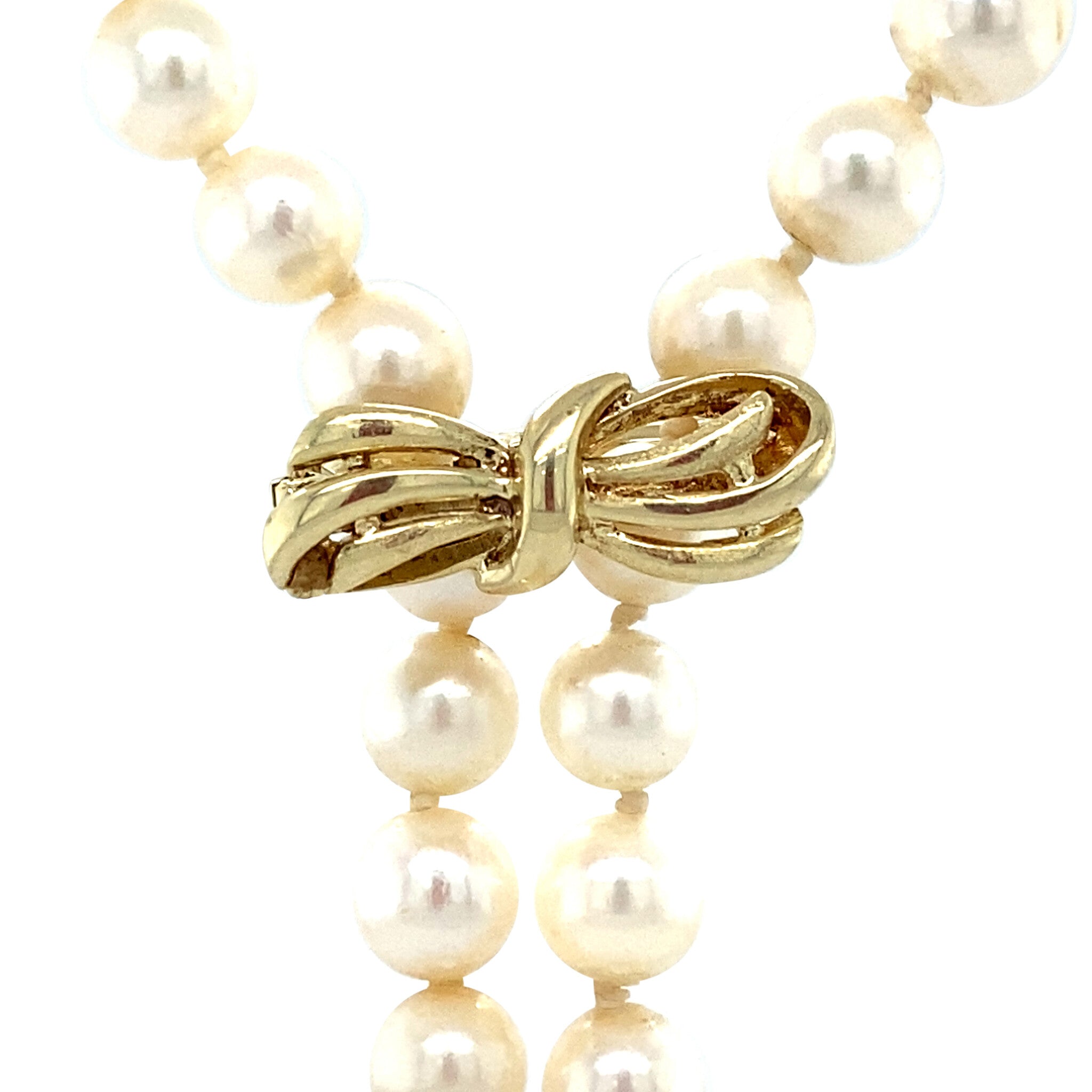 Vintage pearl necklace with gold pearl clasp 14 kt