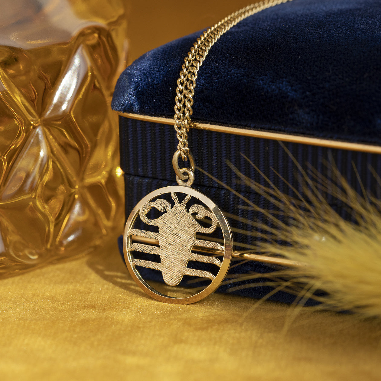 Gouden kreeft hanger 14 krt