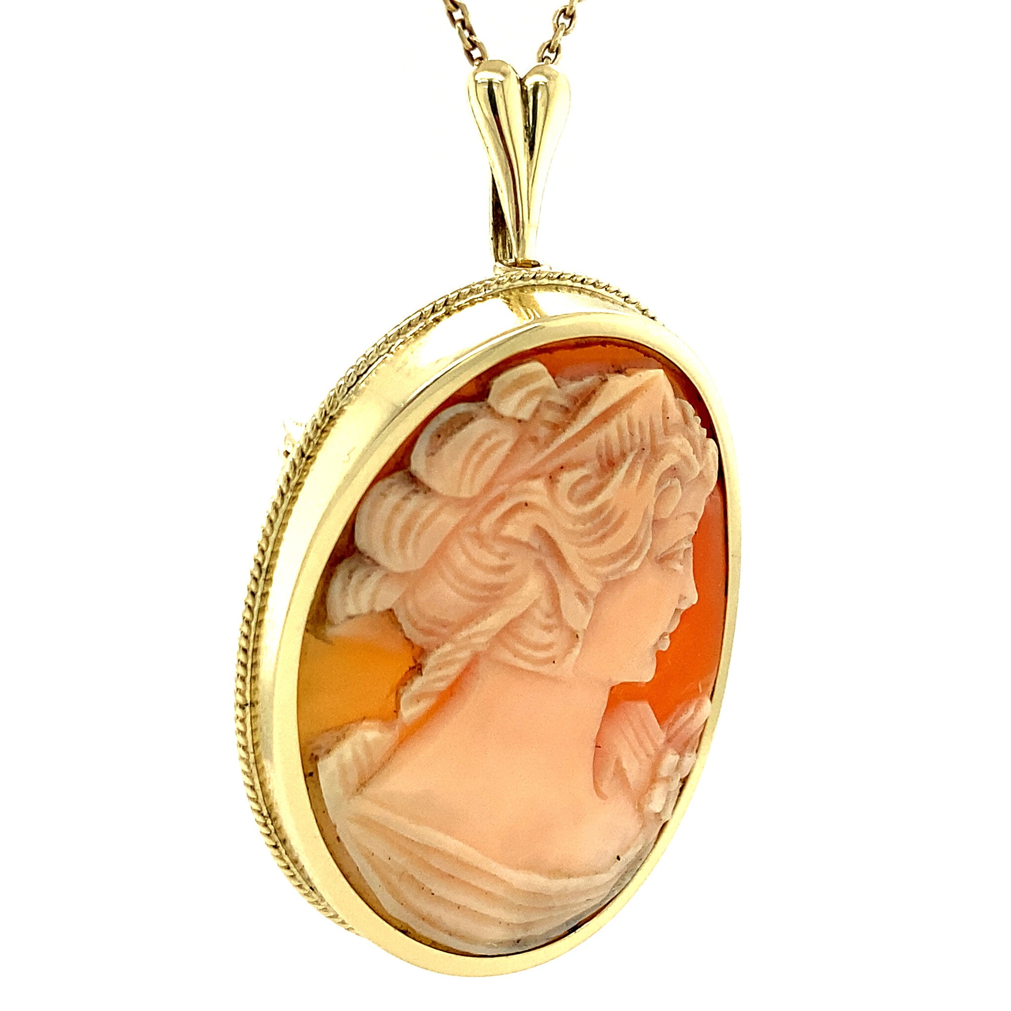 Gouden hanger met camee 14 krt