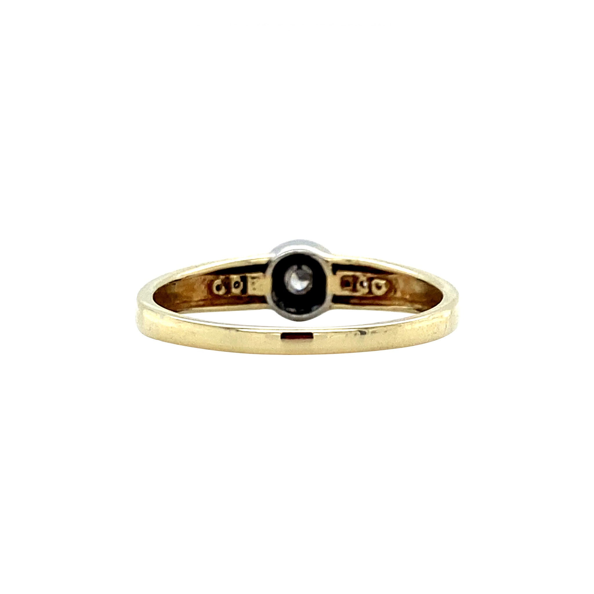 Gouden vintage ring met zirkonia 14 krt