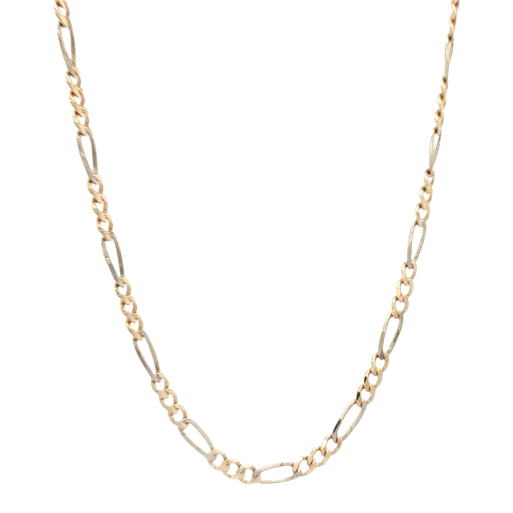 Two-tone gold vintage Figaro necklace 14 kt