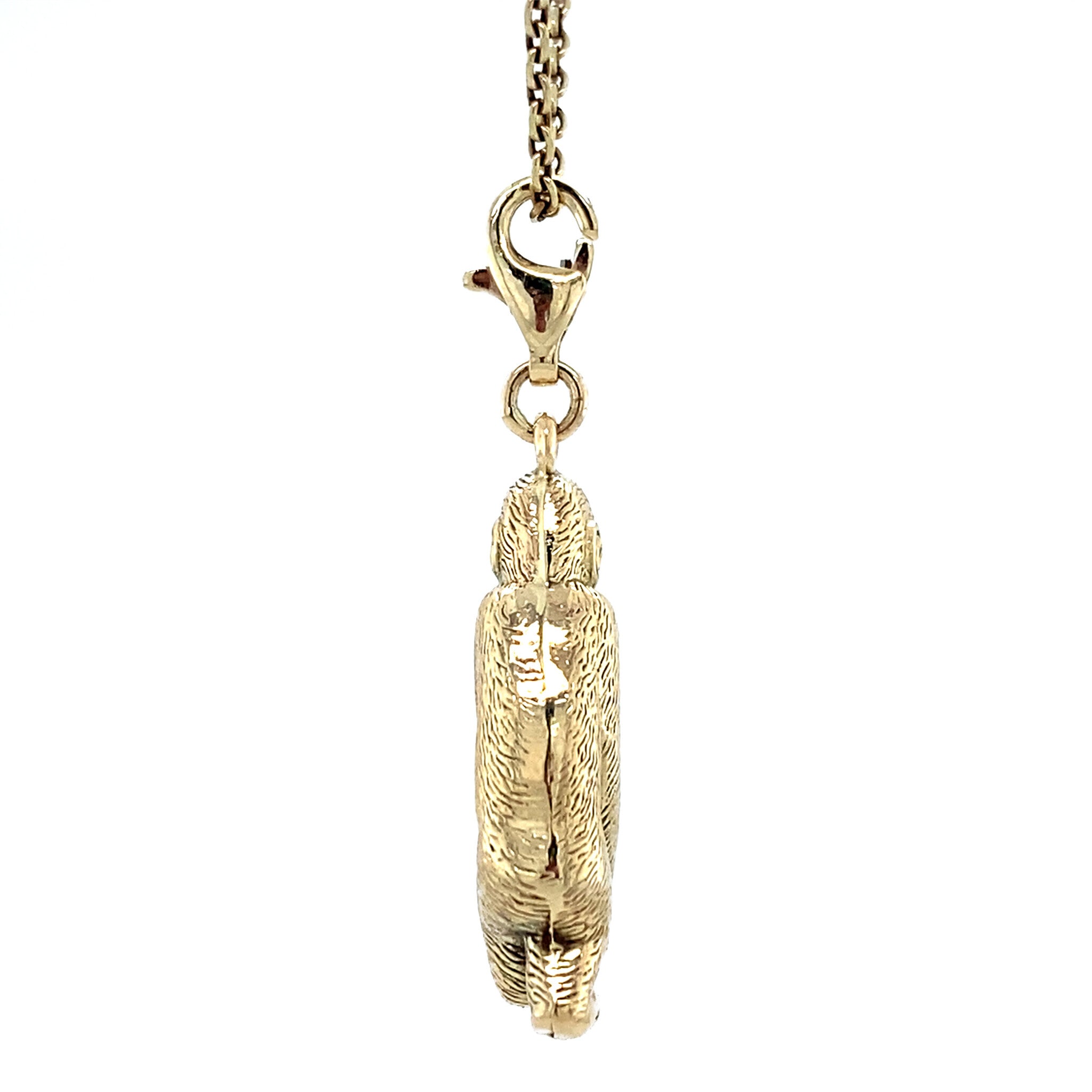 Gouden vintage aap hanger 14 krt