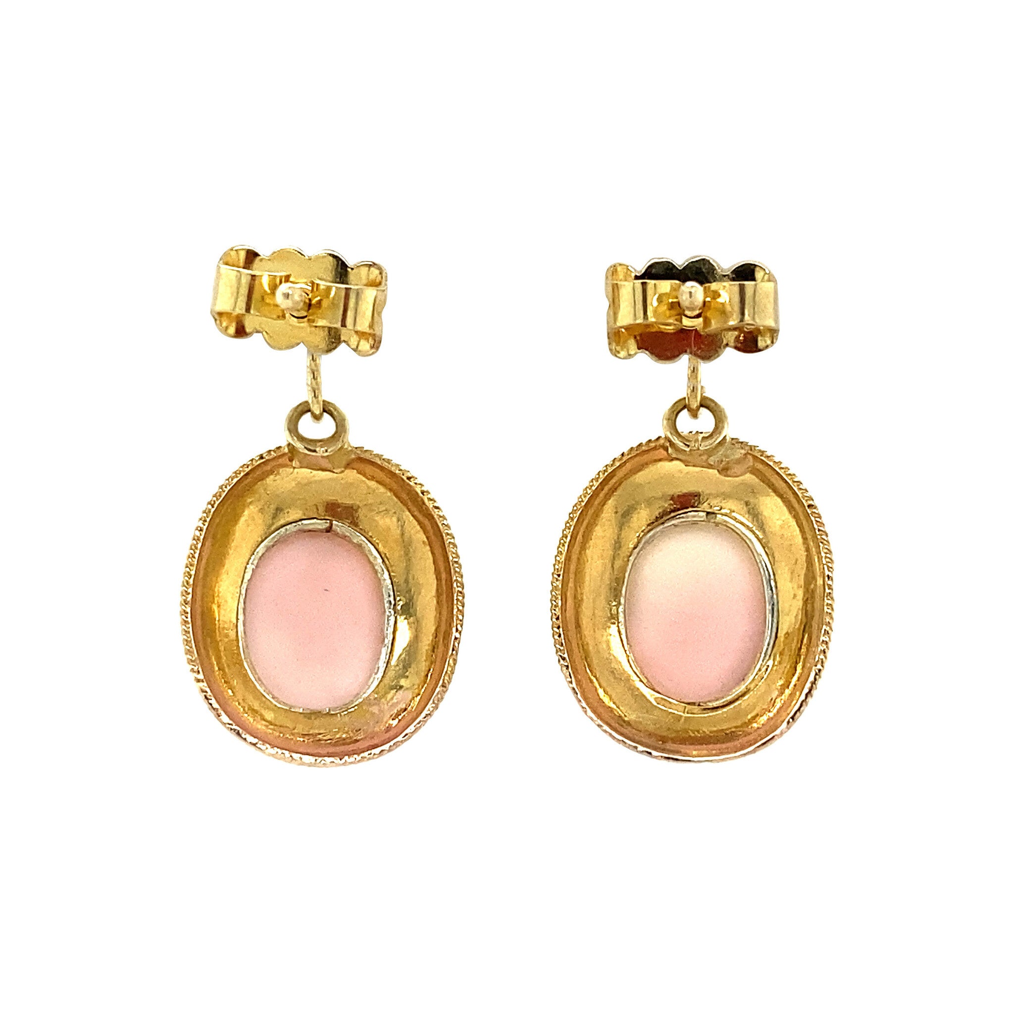 14 kt gold cameo earrings