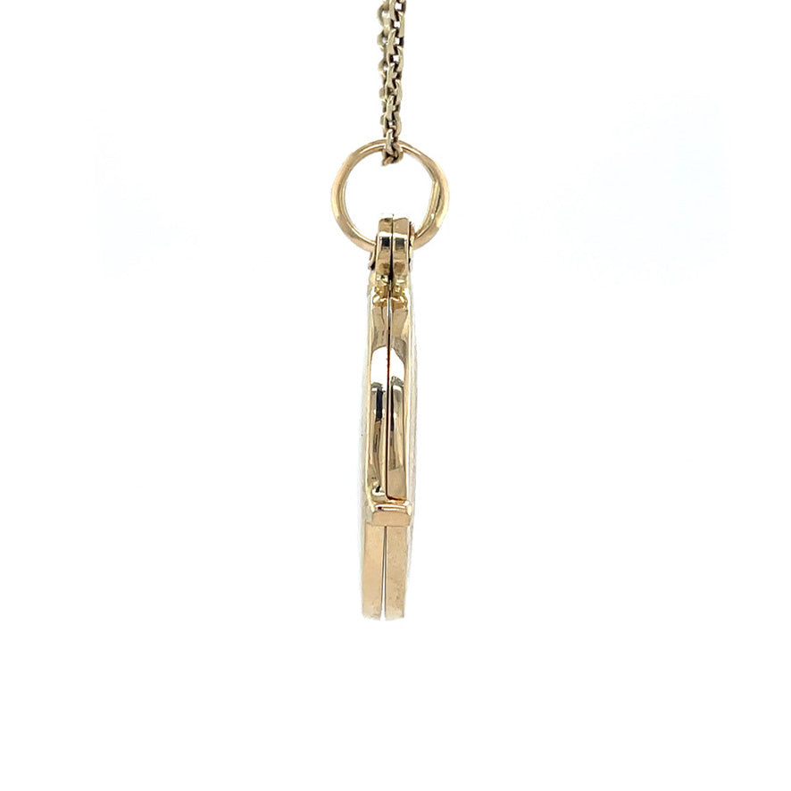 Vintage gold locket with engraving, 14 kt