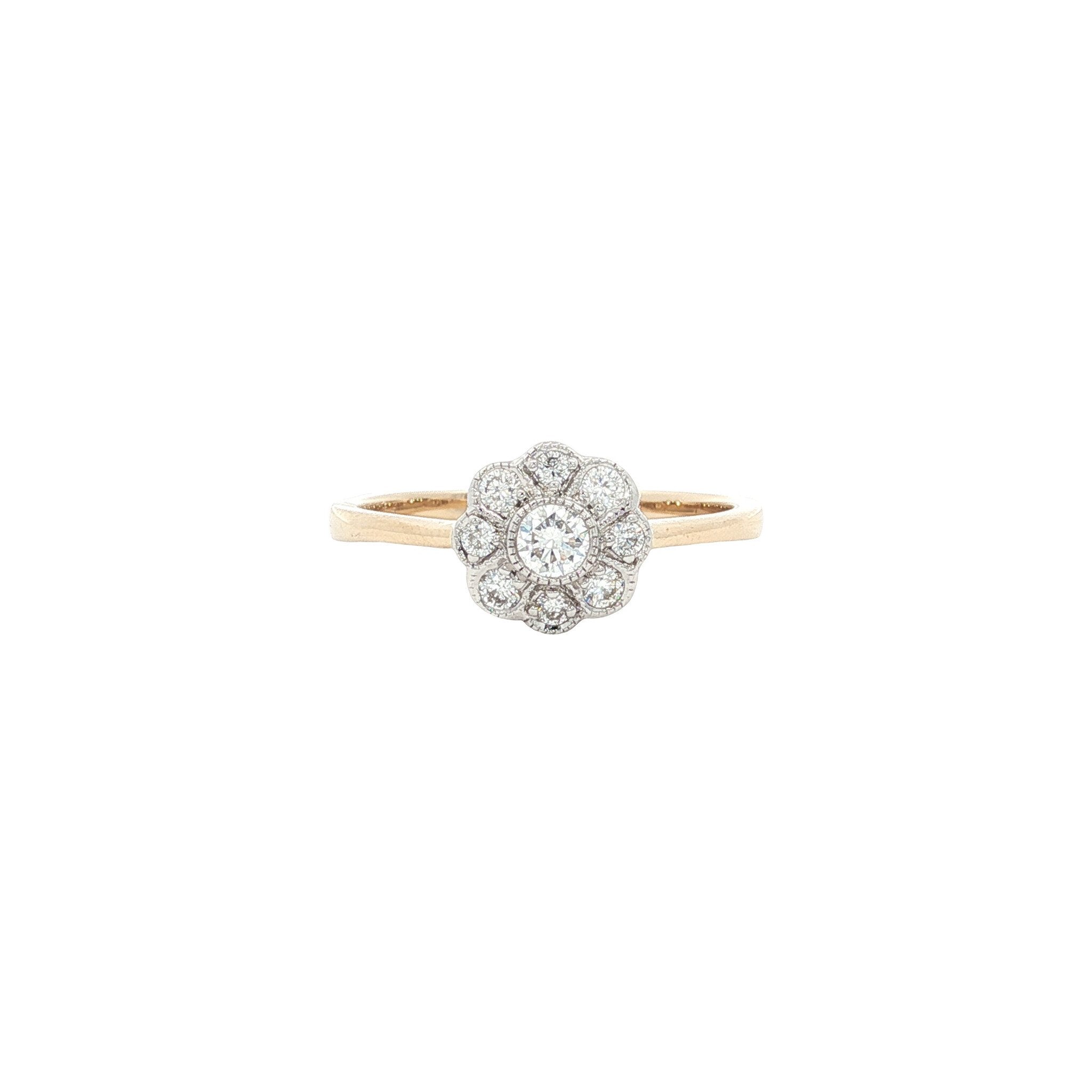 Gouden ring met diamant 14 kt