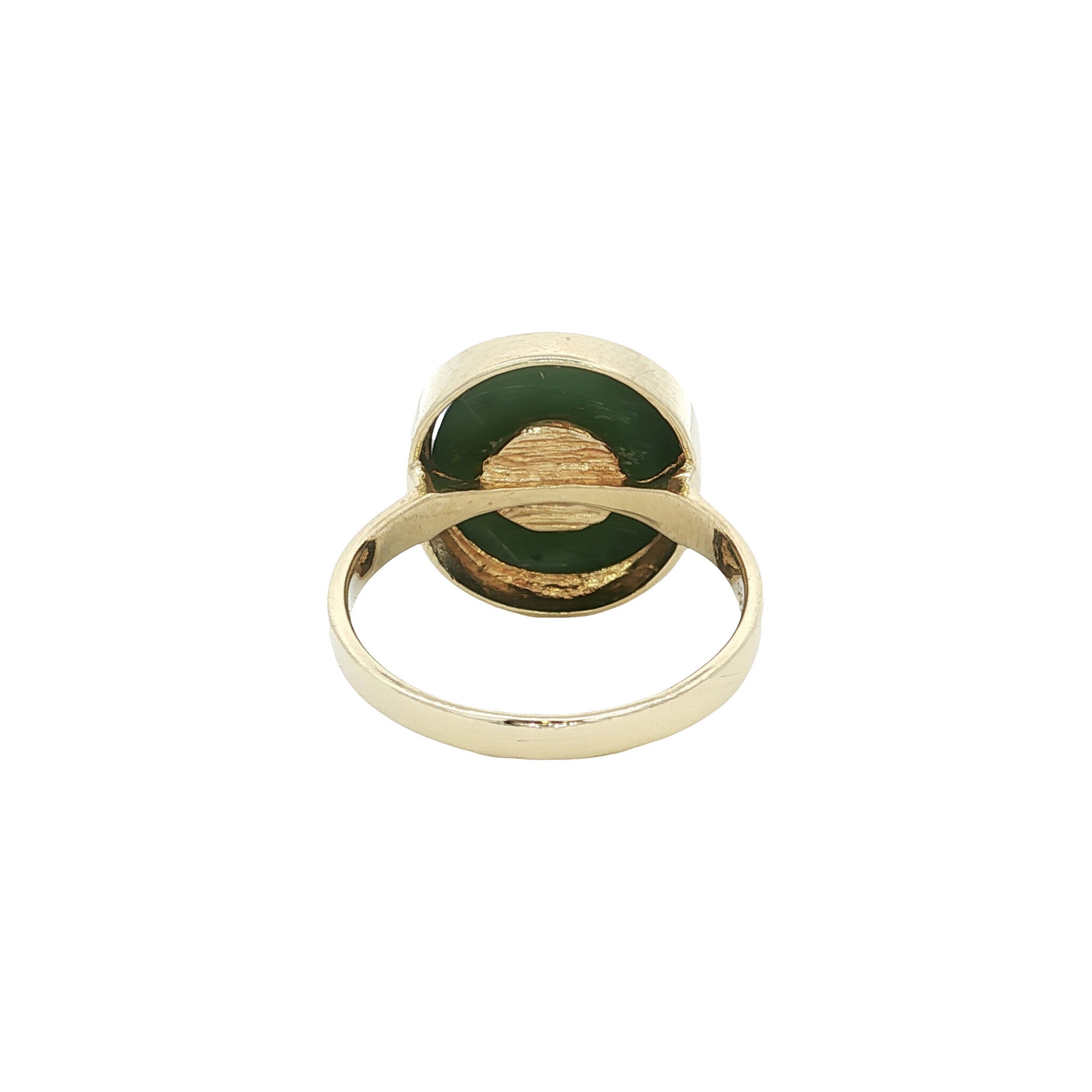 Gouden vintage ring met nefriet jade 14 kt