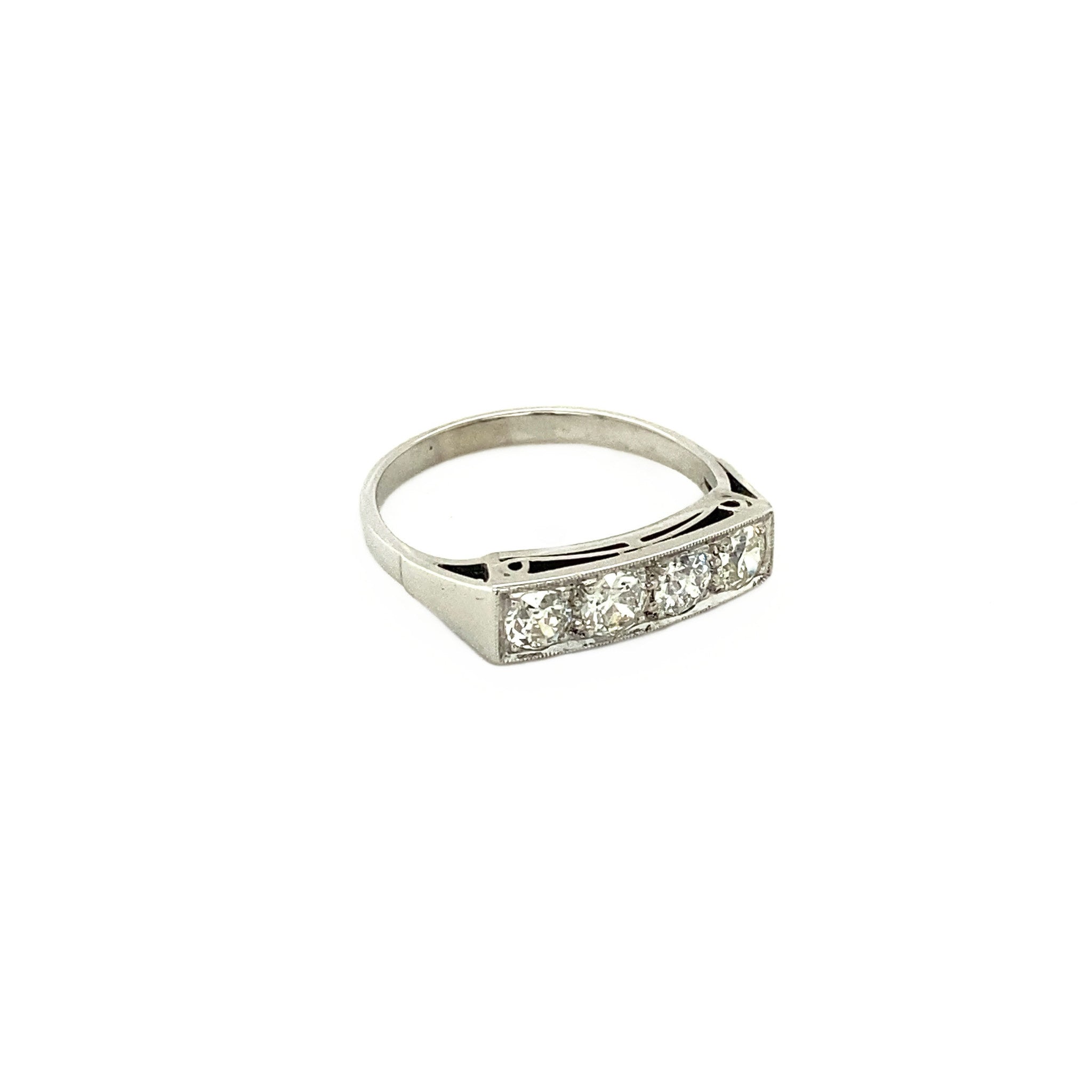 Witgouden ring met diamant 14 krt