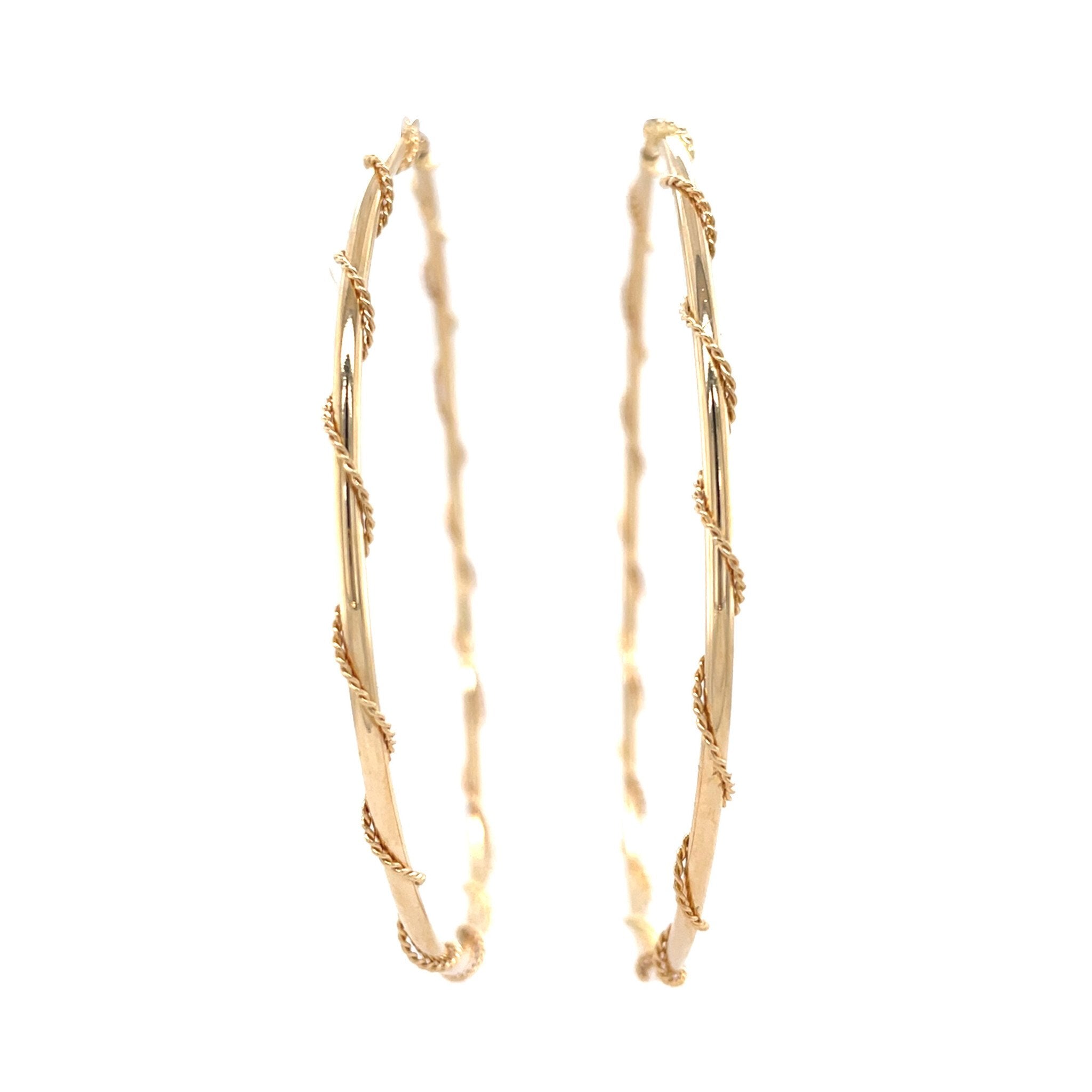 Gouden vintage fantasie oorringen 18 kt