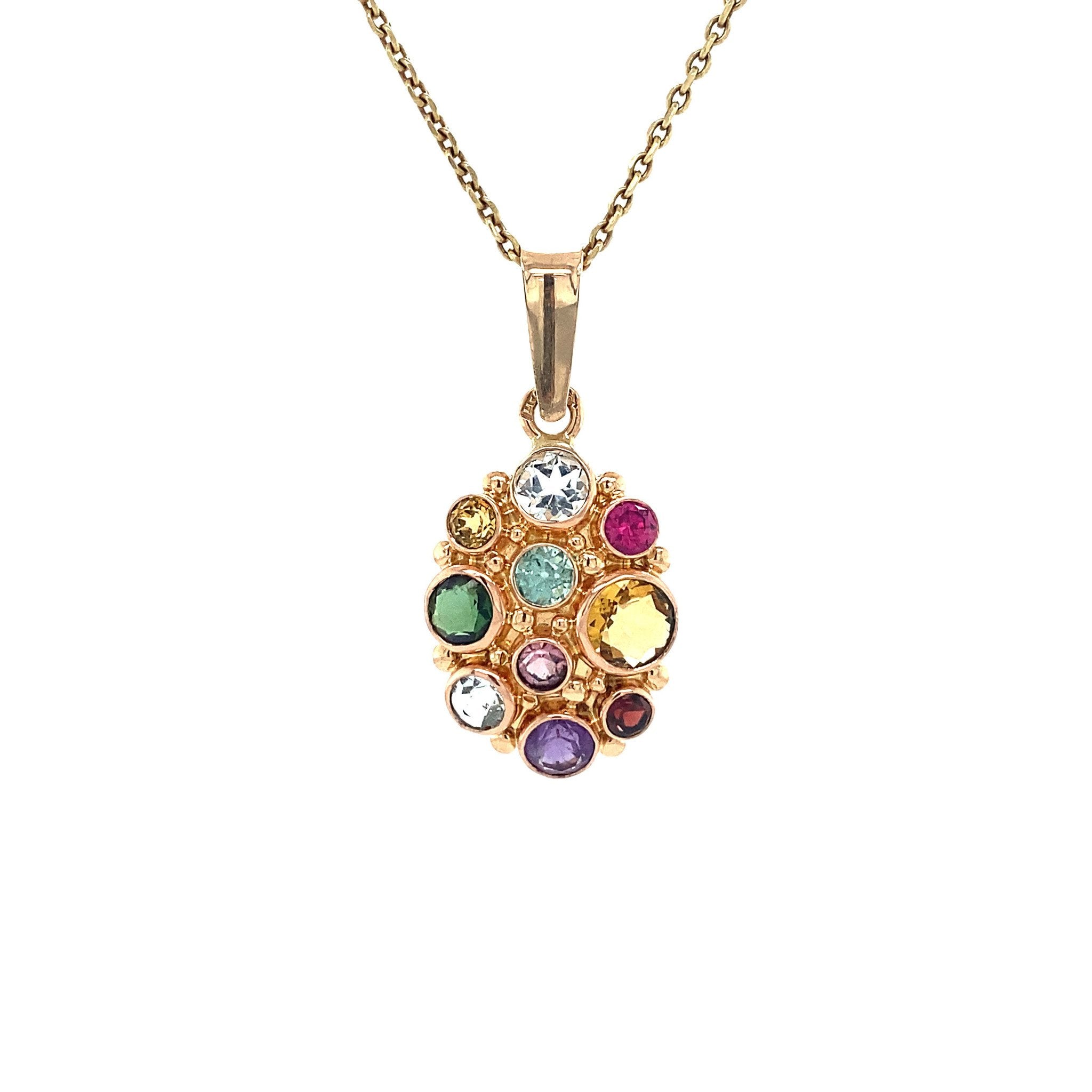 Gold cocktail pendant 14 krt