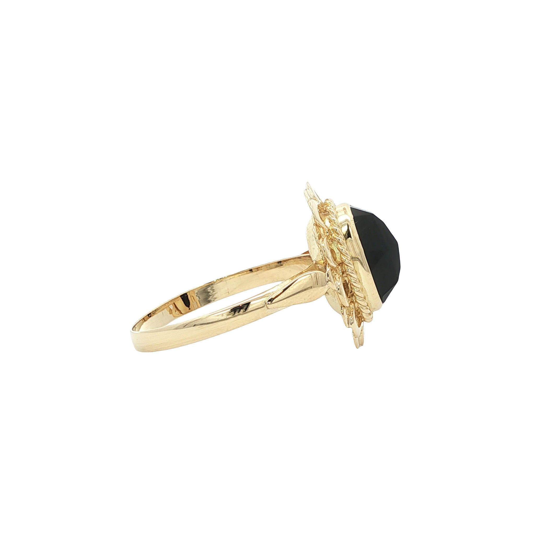 Gouden ring met granaat 14 kt