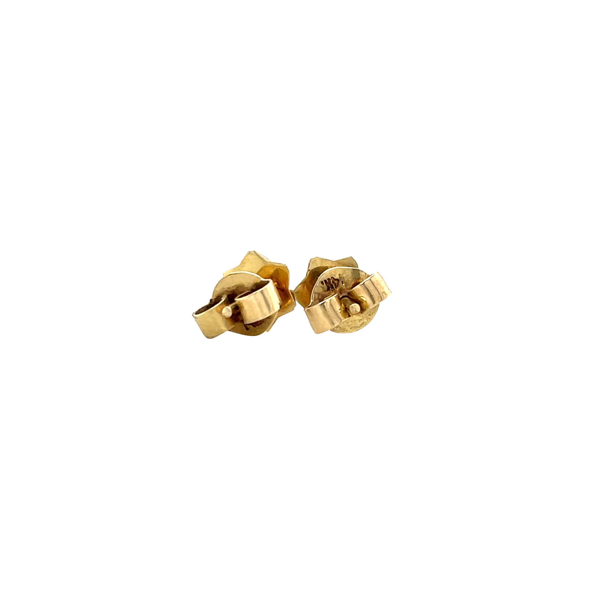 Vintage gold fantasy stud earrings, 14 kt
