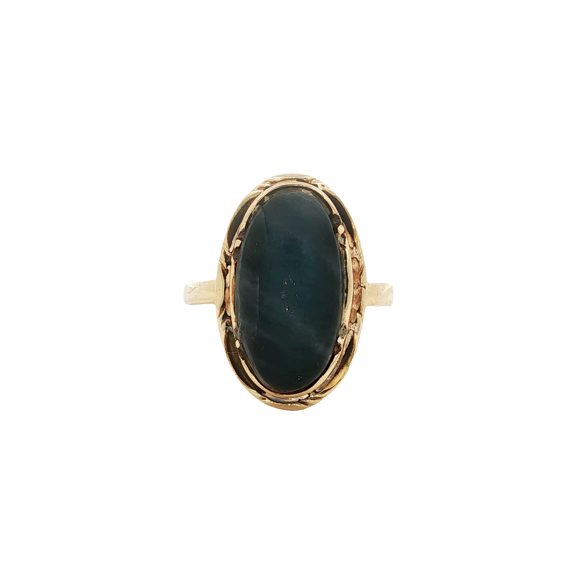 Gouden vintage ring met labradoriet 14 kt