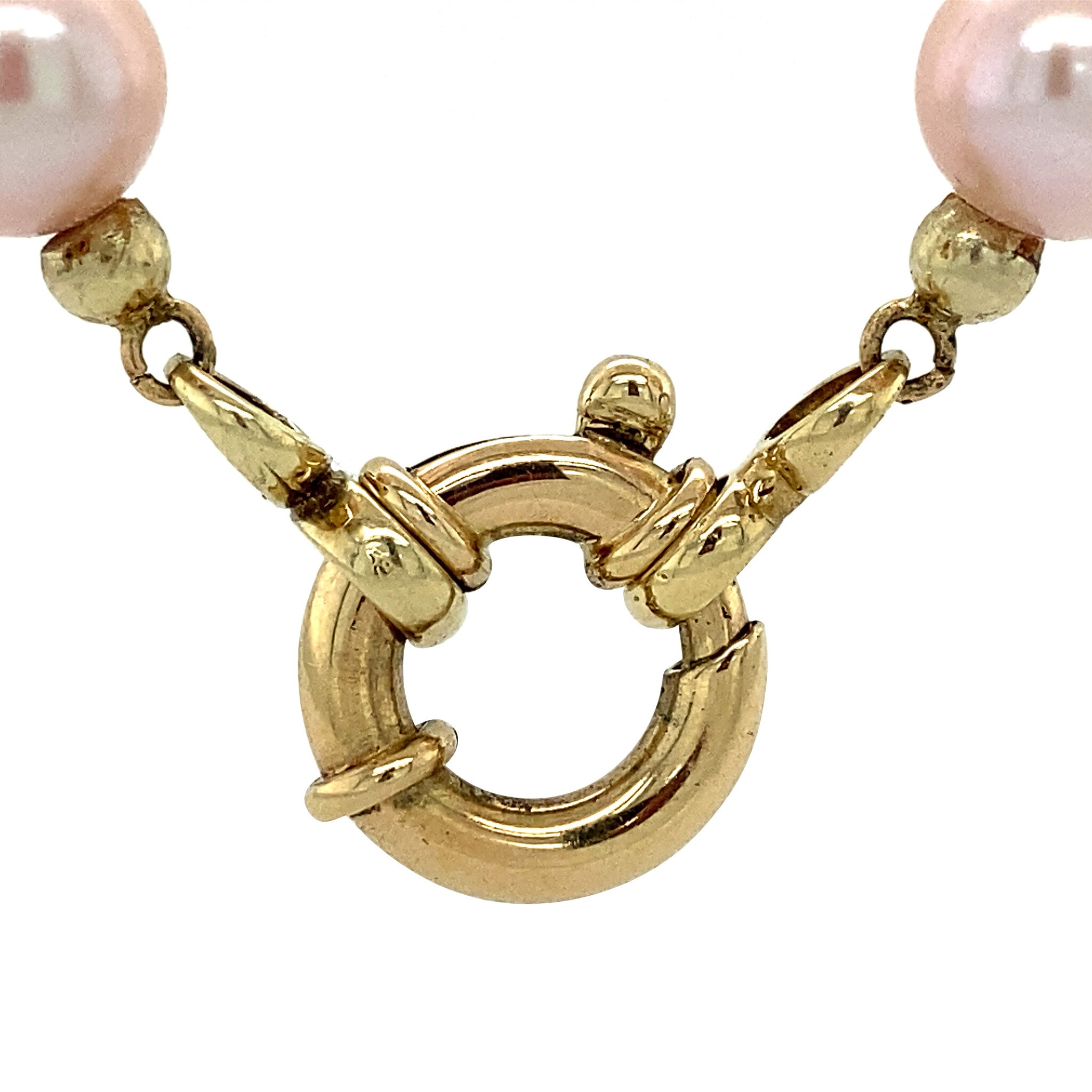 Parel collier met gouden sluiting 14 krt