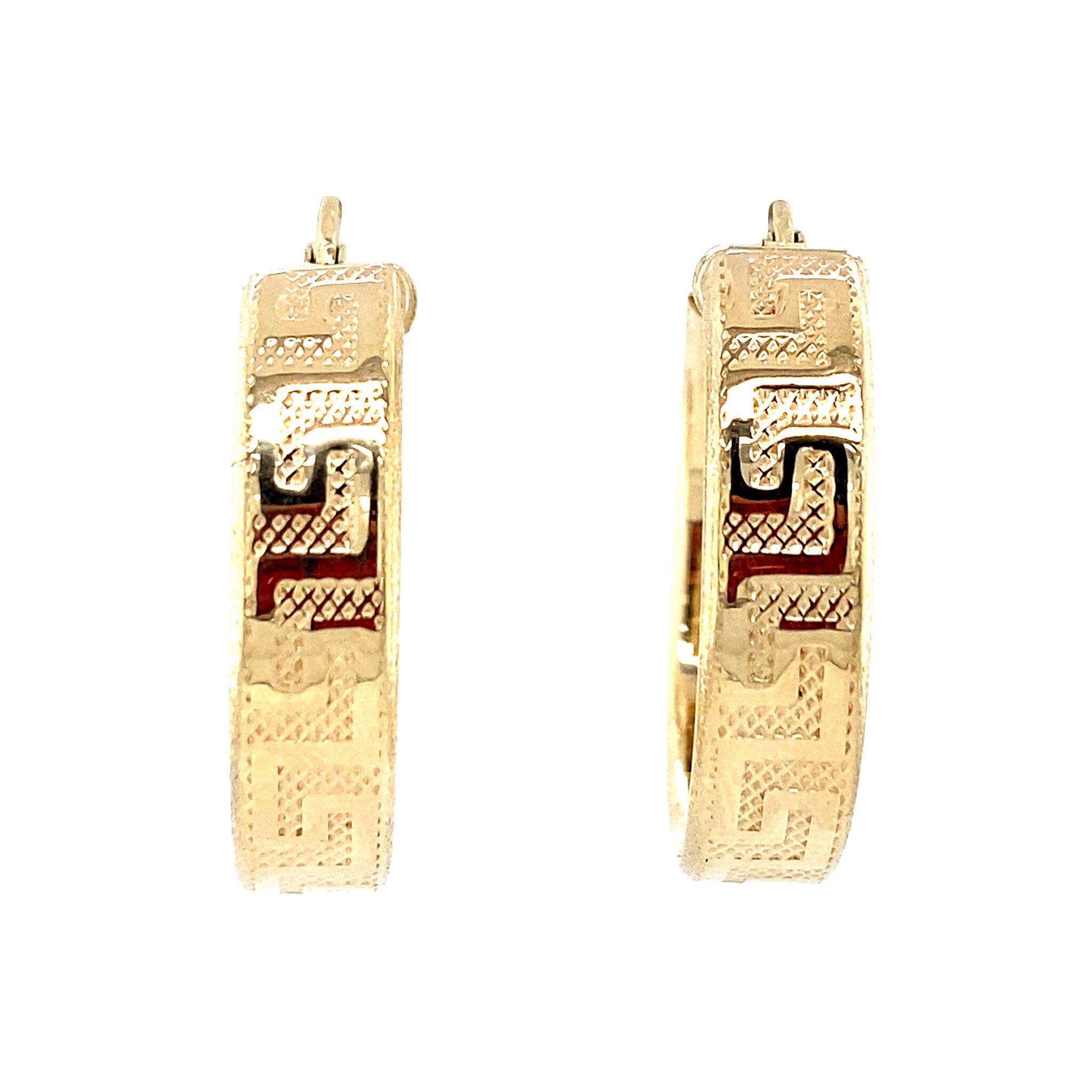 14 kt gold meander earrings
