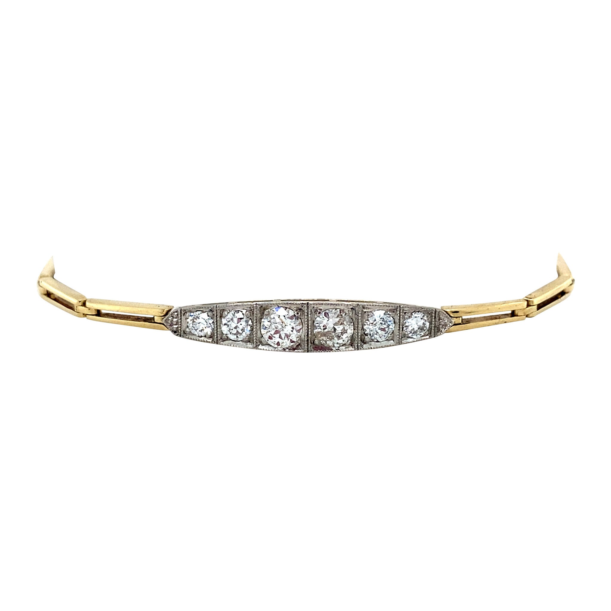 Gold bracelet with diamonds 14 krt