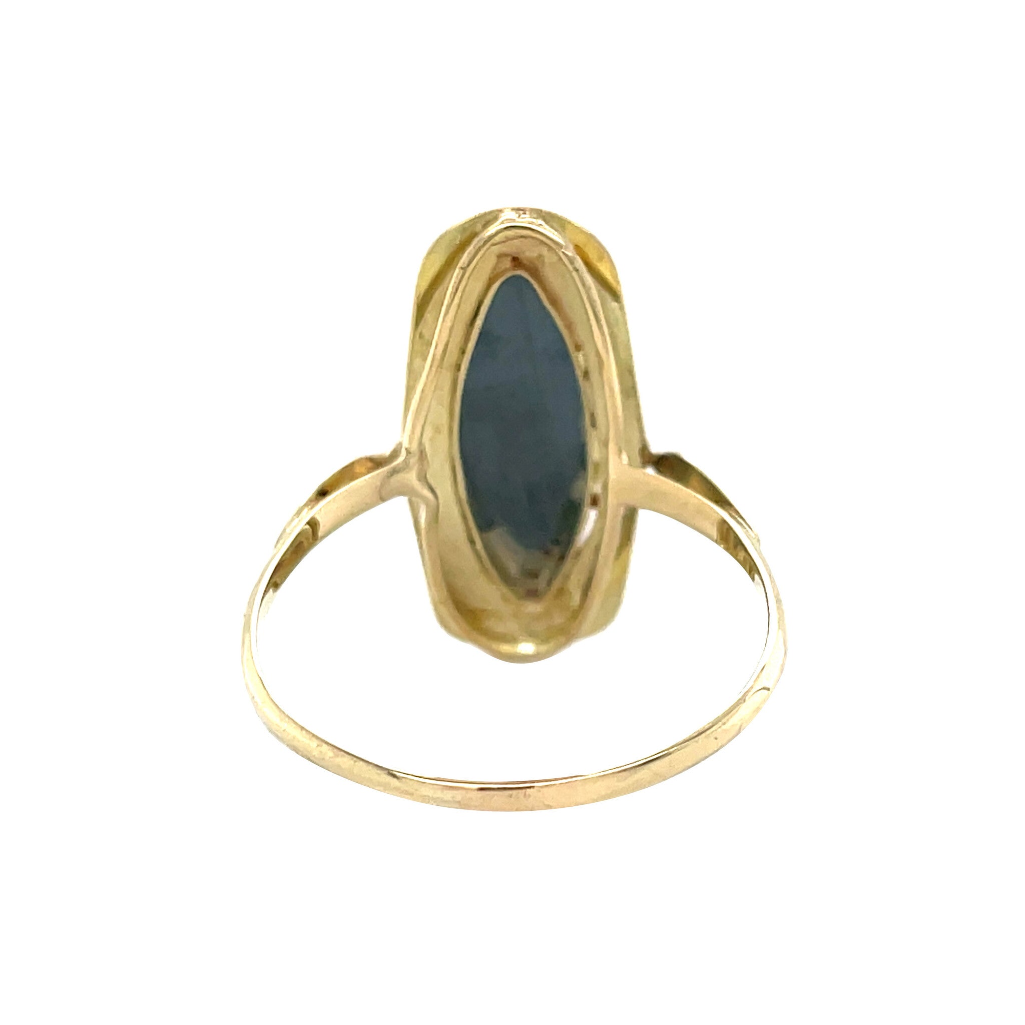 Gouden vintage ring met hematiet 14 krt