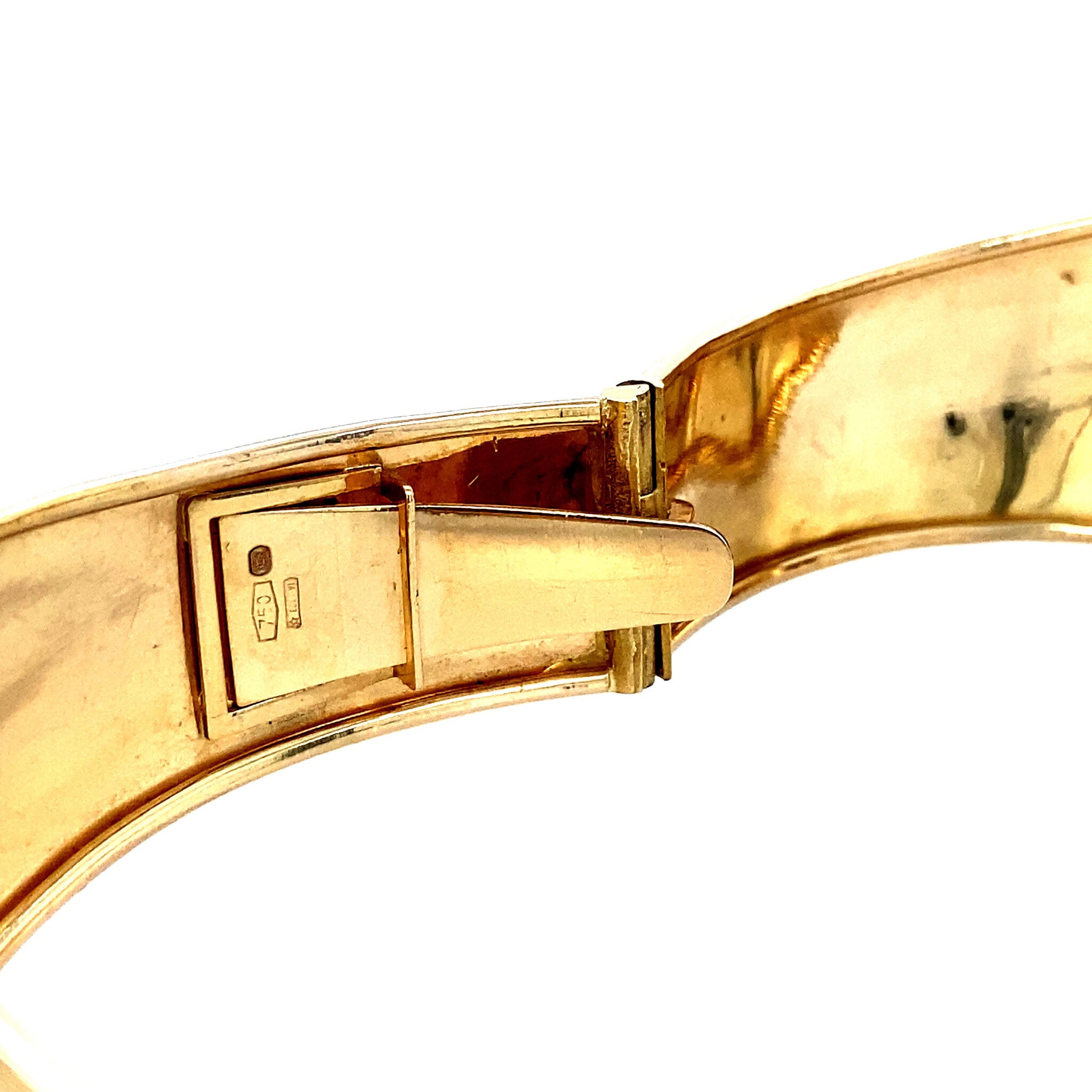 Vintage ouden bangle met gravure 18 krt