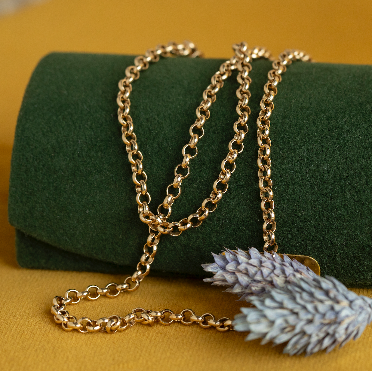 Gouden vintage jasseron collier 14 kt